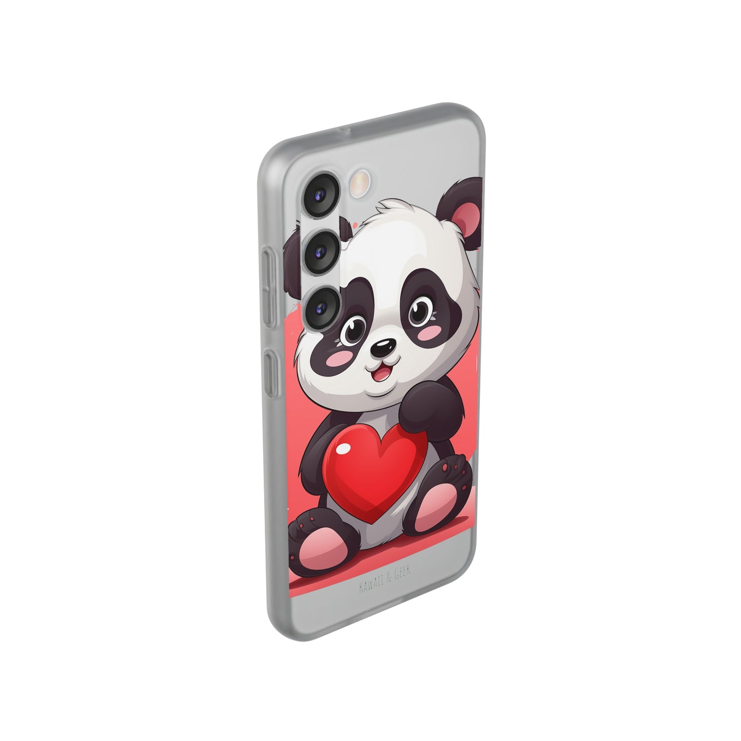 Valentine's Panda Heart Phone Case - Flexi & Semi-Transparent