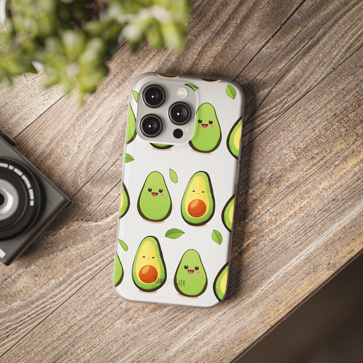 Cute Avocado Transparent Flexi Case: Perfect Blend of Style & Function