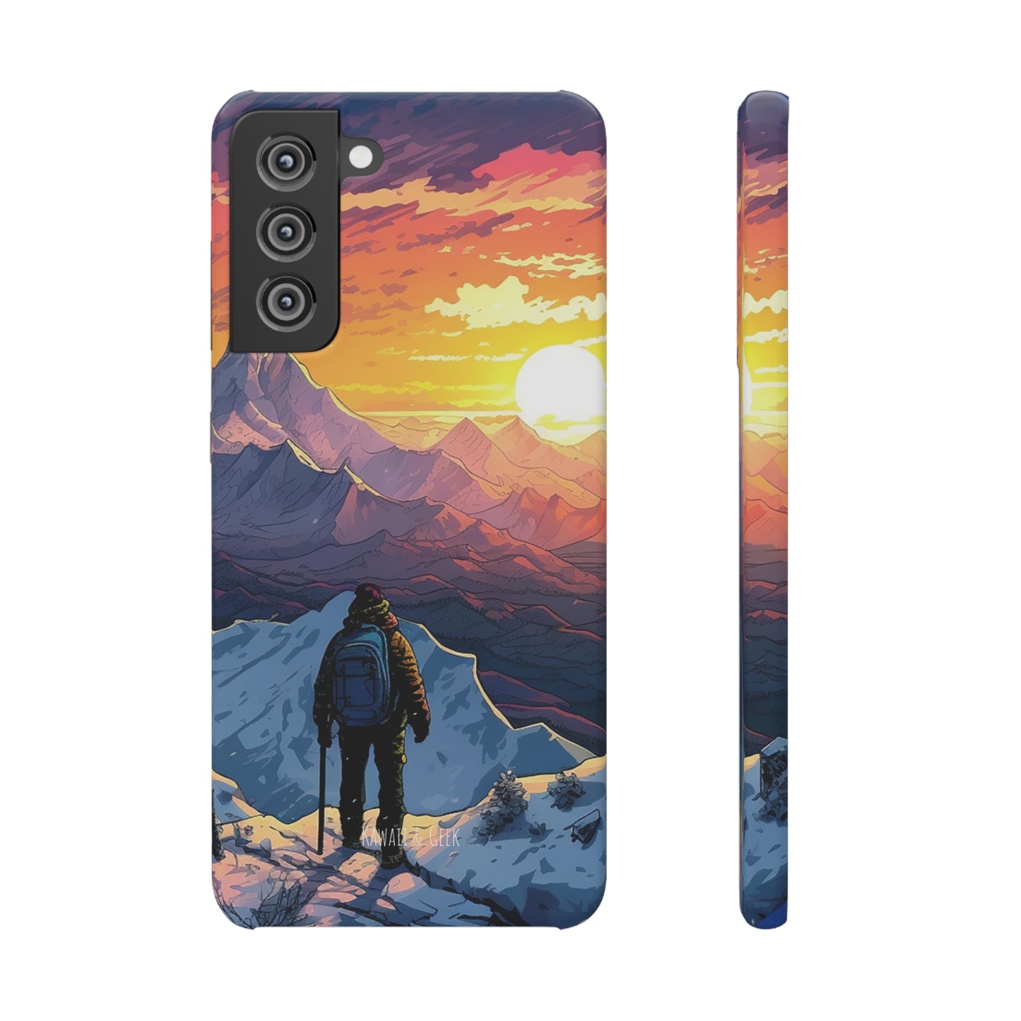 Snowy Mountain Landscape Sunset Phone Case - Embrace the Beauty of Nature on Your Device