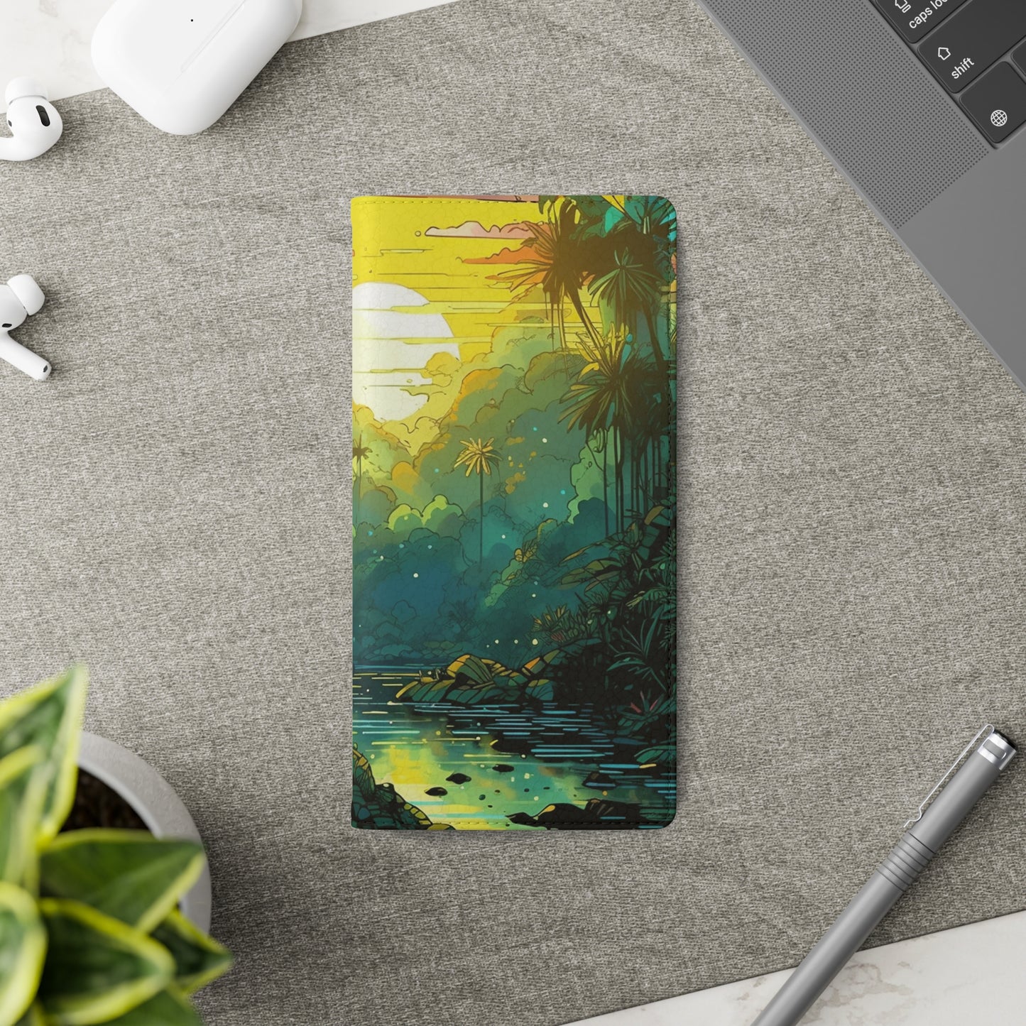 Rainforest at Sunset Flip Phone Case - Capture the Serenity of Nature on Your Device