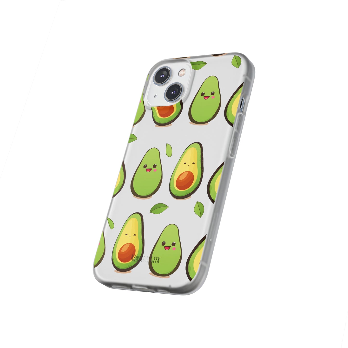 Cute Avocado Transparent Flexi Case: Perfect Blend of Style & Function