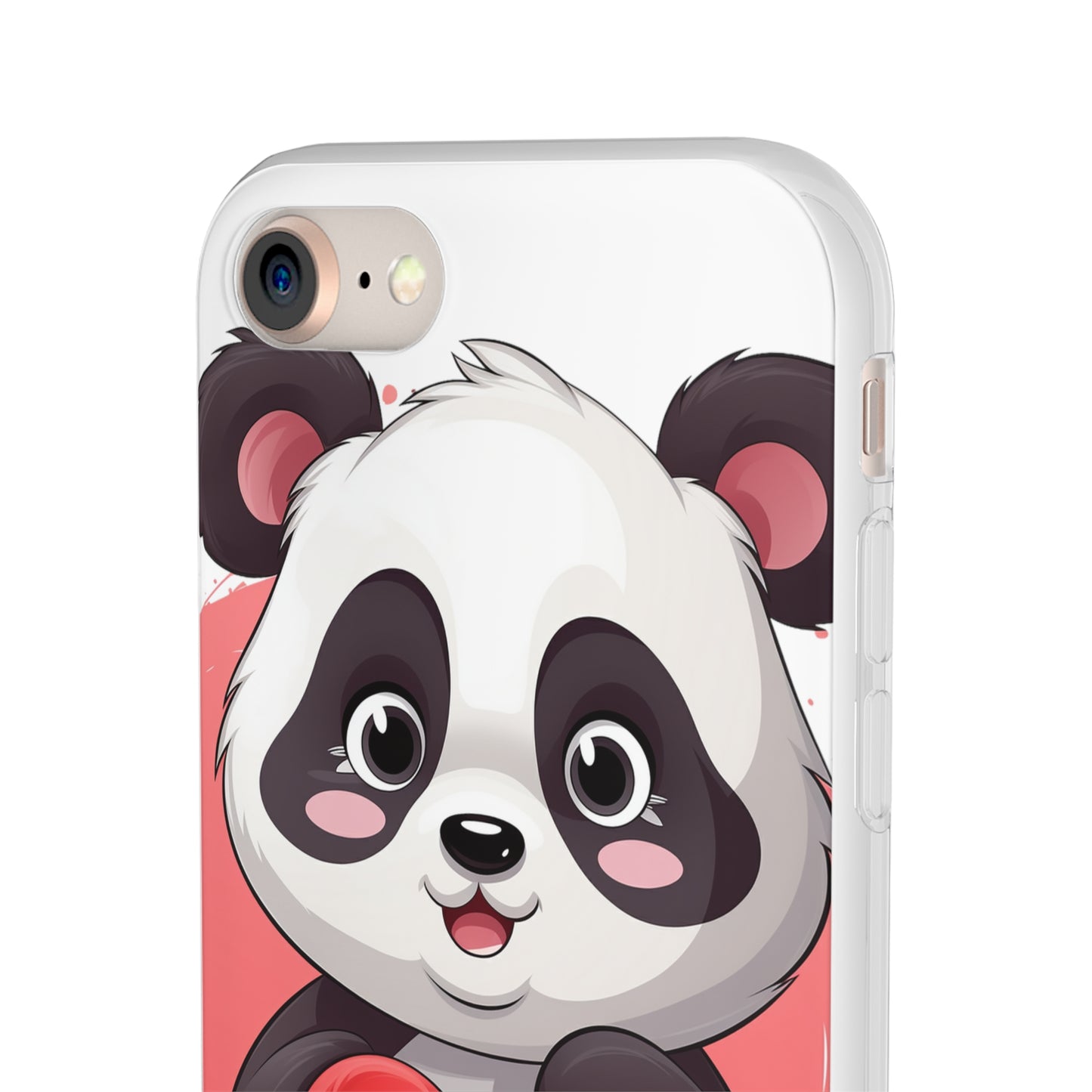 Valentine's Panda Heart Phone Case - Flexi & Semi-Transparent