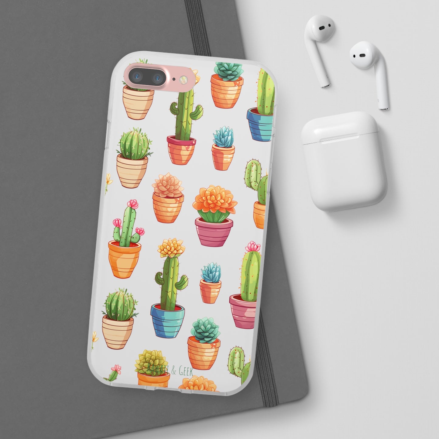 Charming Cactus Flexi and semi Transparent Phone Case