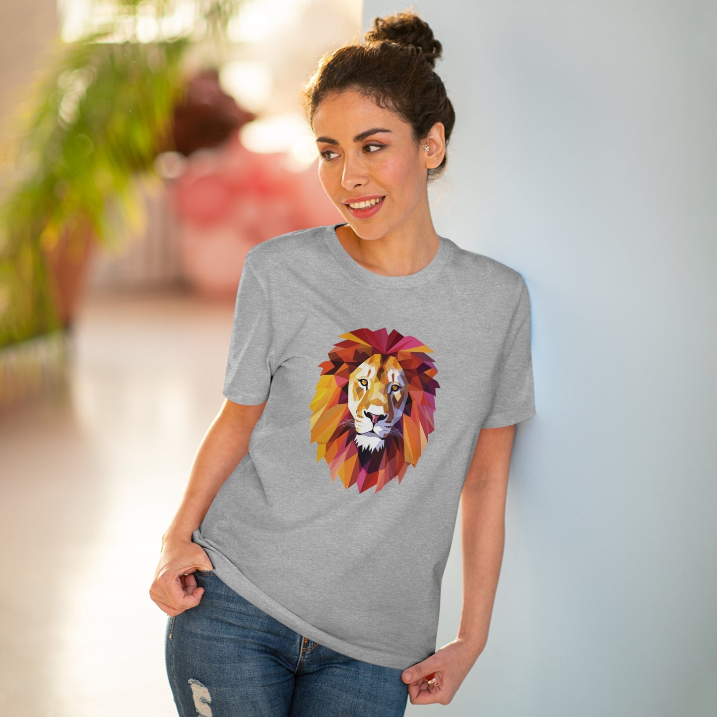 Lion Polygonal T-Shirt - Embrace Majestic Roar