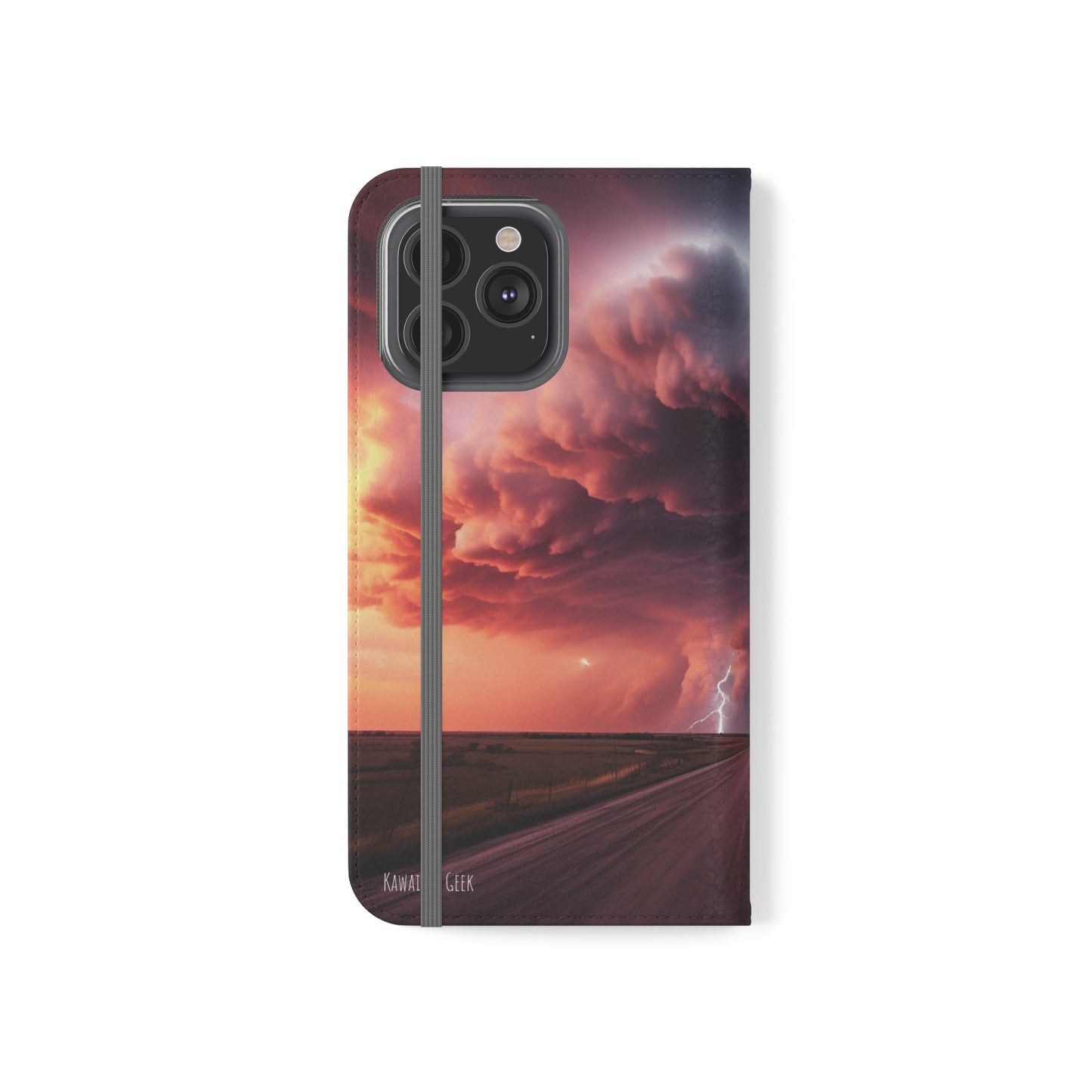 Super Cell Tornado Lightning Flip Phone Case