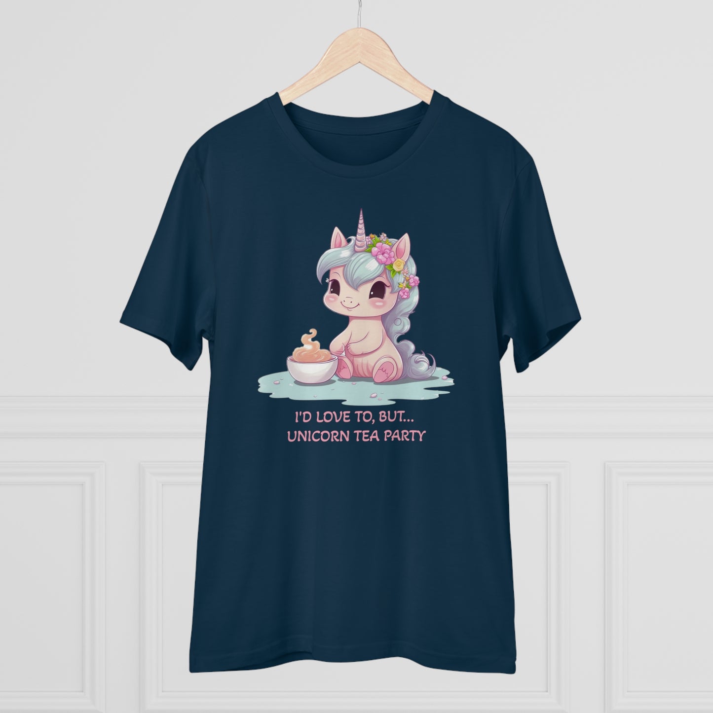 Cute Unicorn Tea Party T-Shirt - Unisex and Eco-Friendly with Whimsical Charm