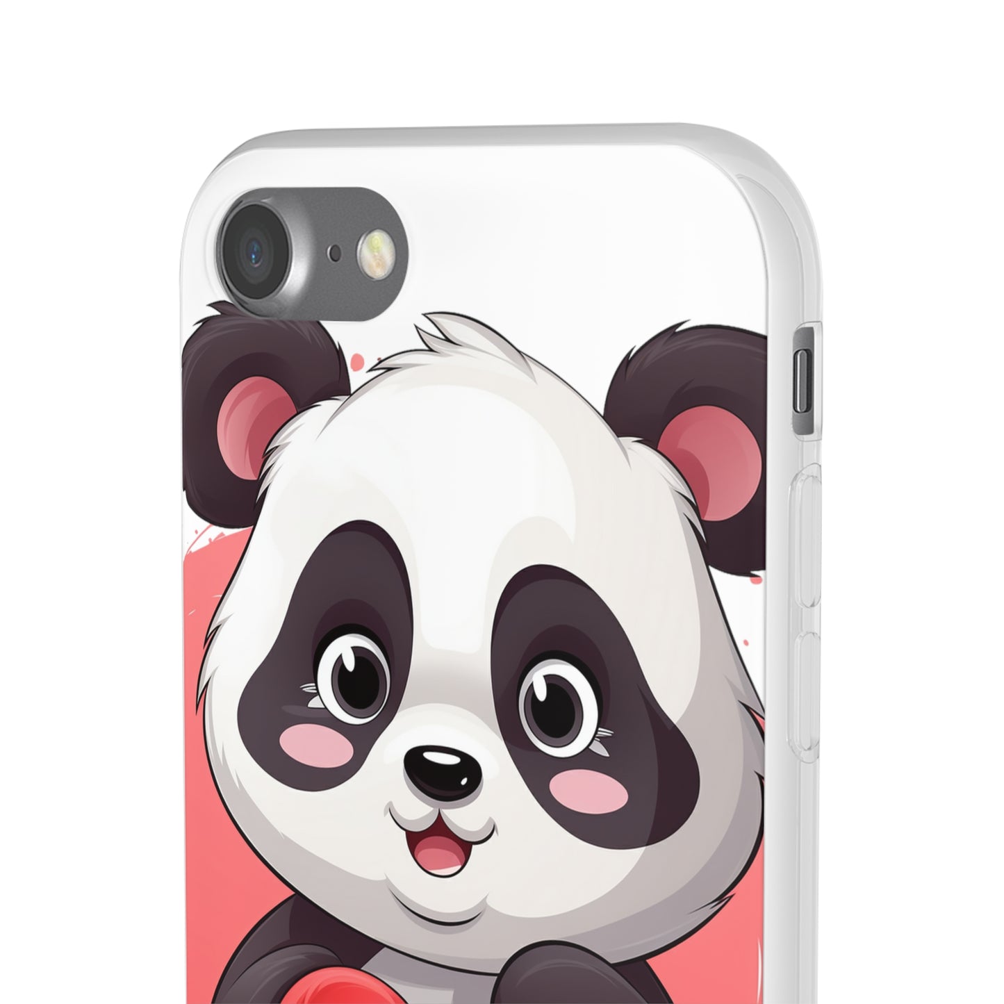 Valentine's Panda Heart Phone Case - Flexi & Semi-Transparent