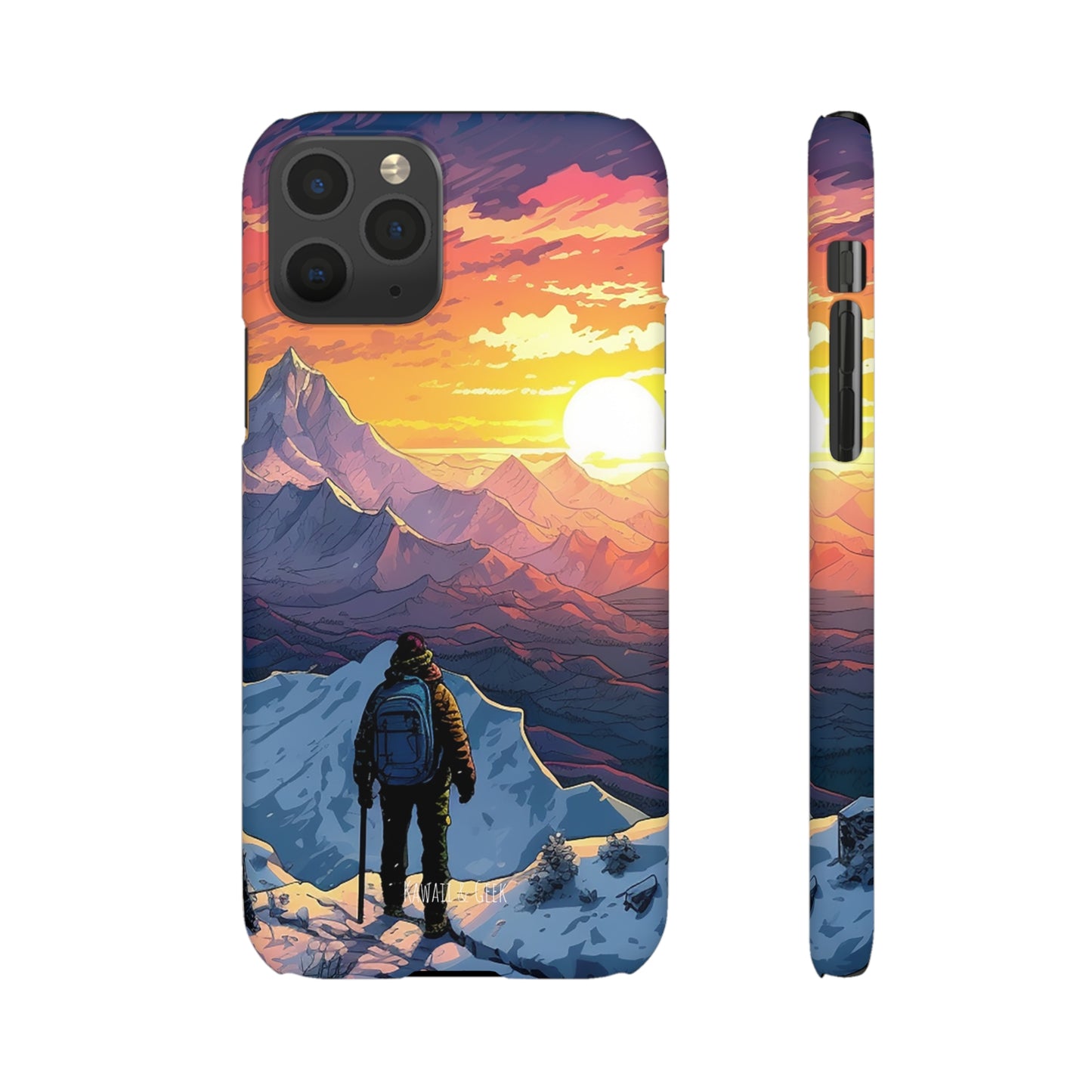 Snowy Mountain Landscape Sunset Phone Case - Embrace the Beauty of Nature on Your Device