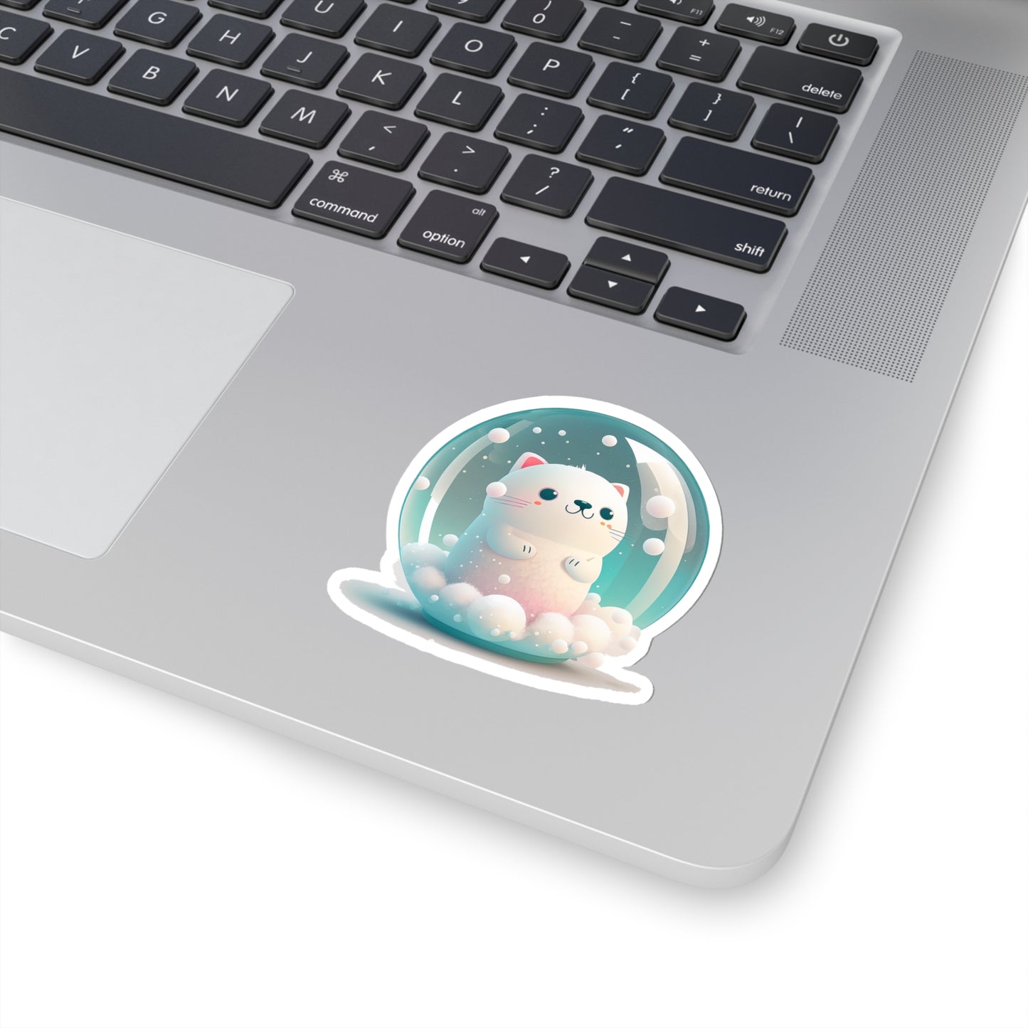 Cute Kitty in a Snowball Sticker - Add Some Winter Charm to Your Tech