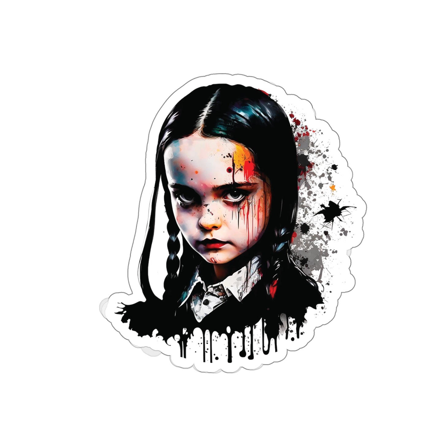 Wednesday Addams Sticker - Add Some Dark and Unique Style to Your Tech