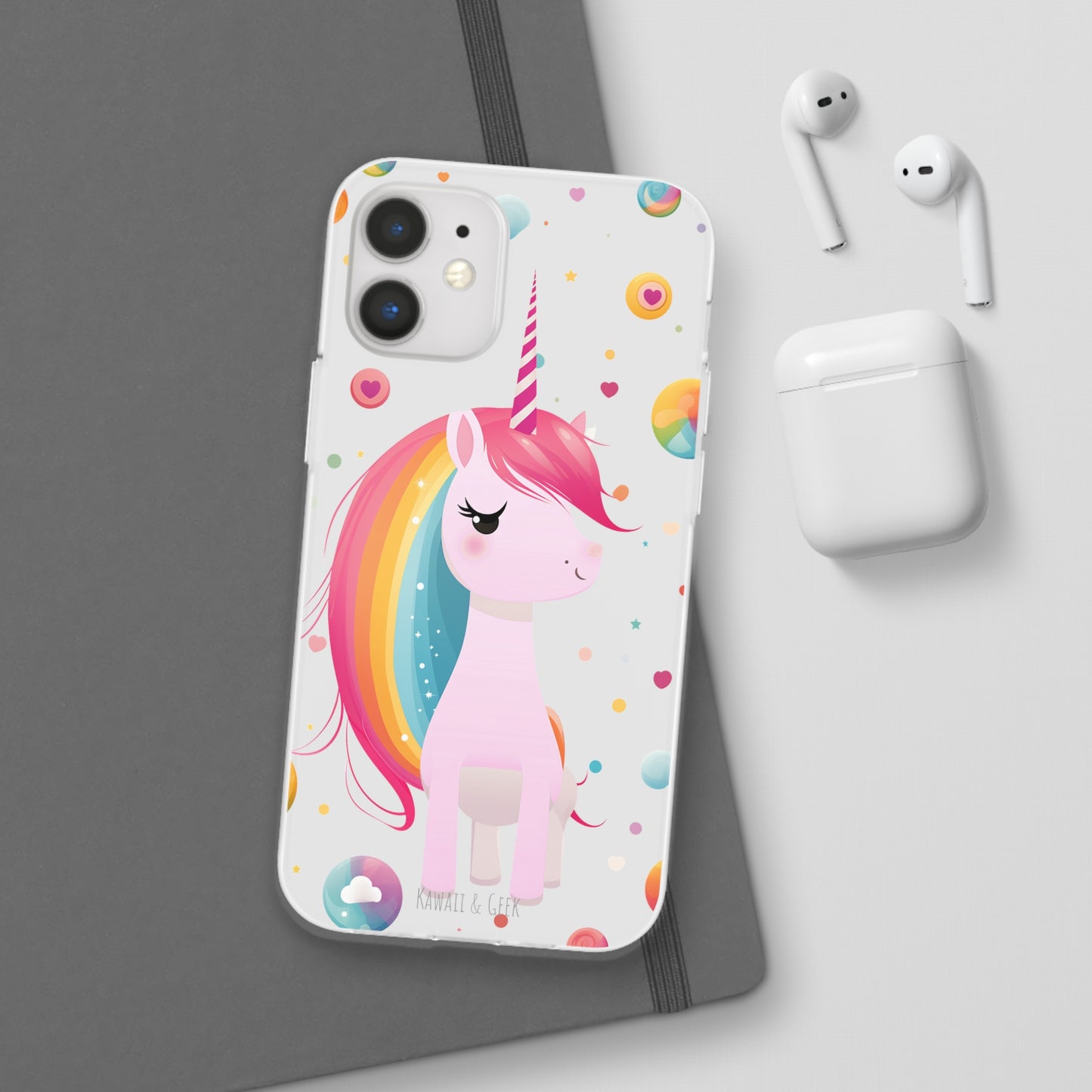 Kawaii Unicorn Flexi Transparent Phone Case