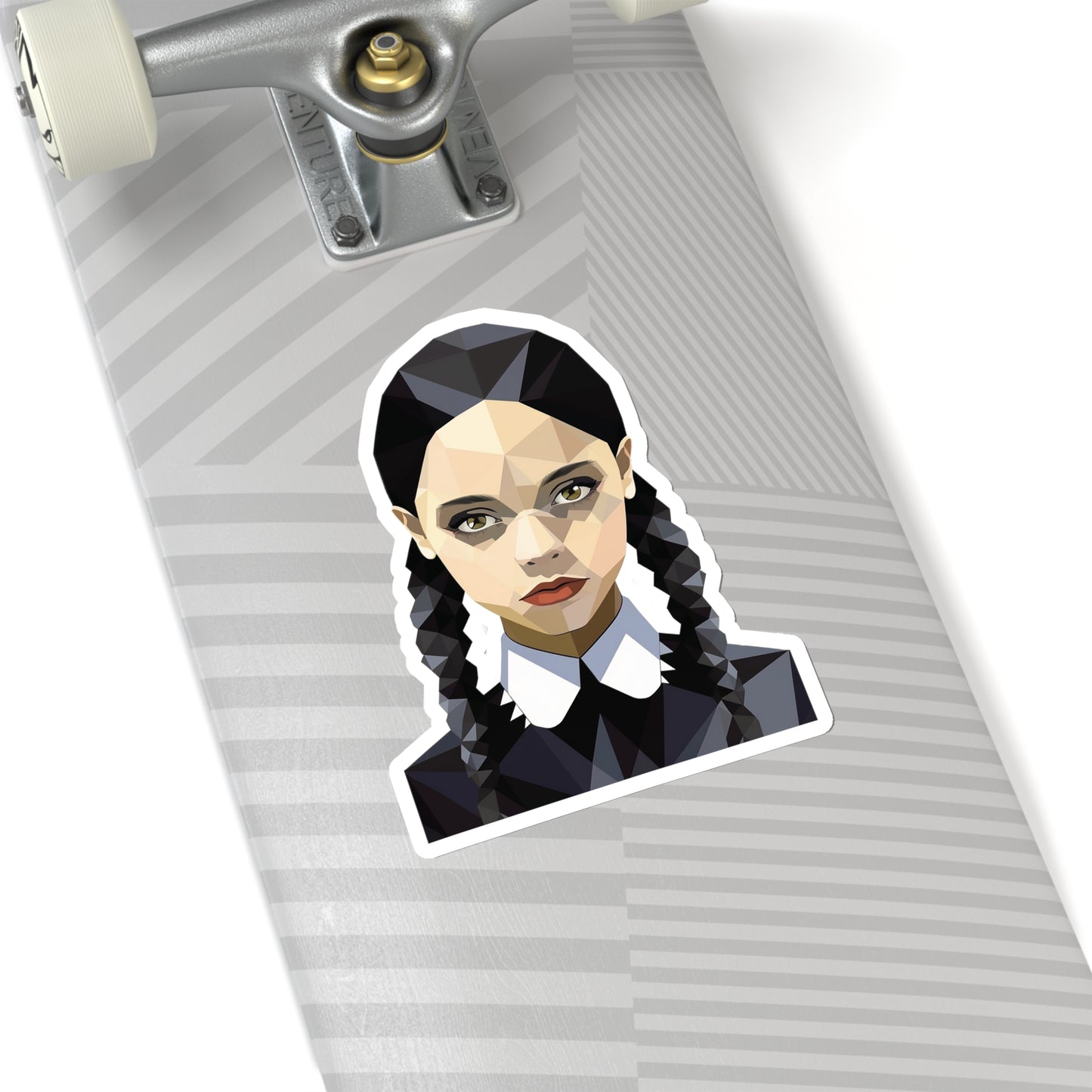 Wednesday Addams Geometric Sticker - Embrace Dark Elegance