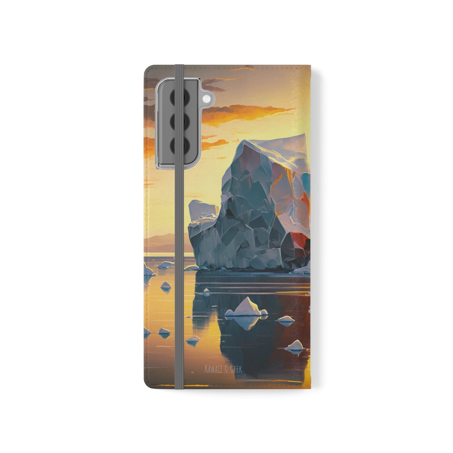 Arctic Landscape and Iceberg at Sunset Flip Phone Case - Capture the Serenity of Nature on Your Device