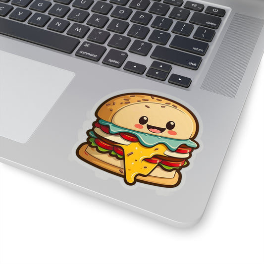 Kawaii Cheeseburger Sticker - Add Some Cute and Playful Style to Your Tech