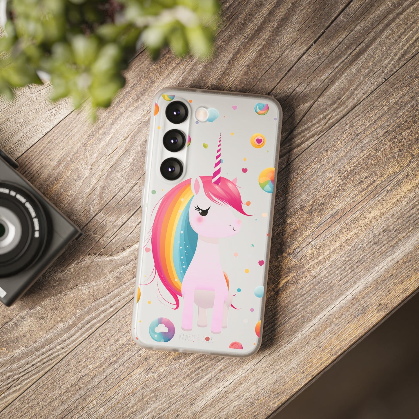 Kawaii Unicorn Flexi Transparent Phone Case