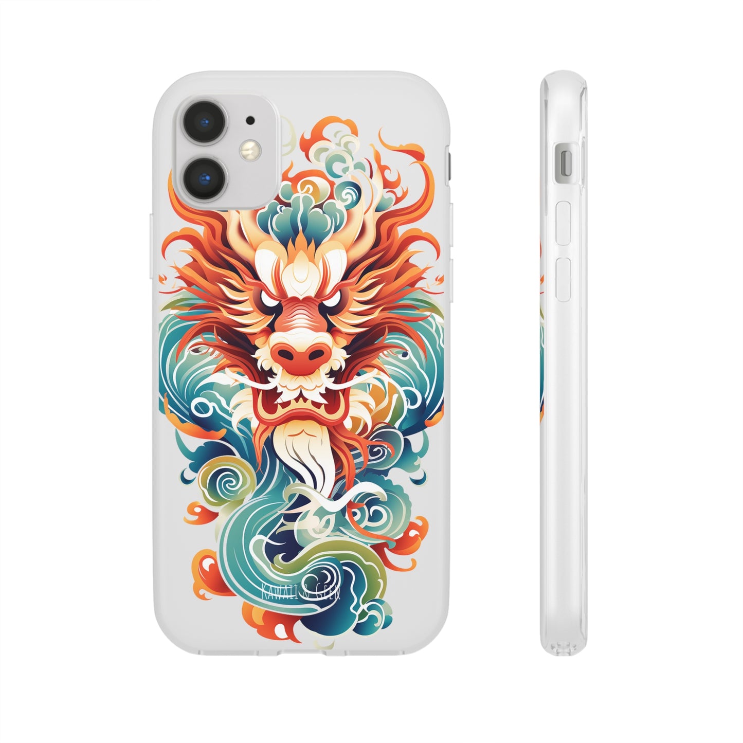 Chinese Ink Dragon Flexi Transparent Phone Case