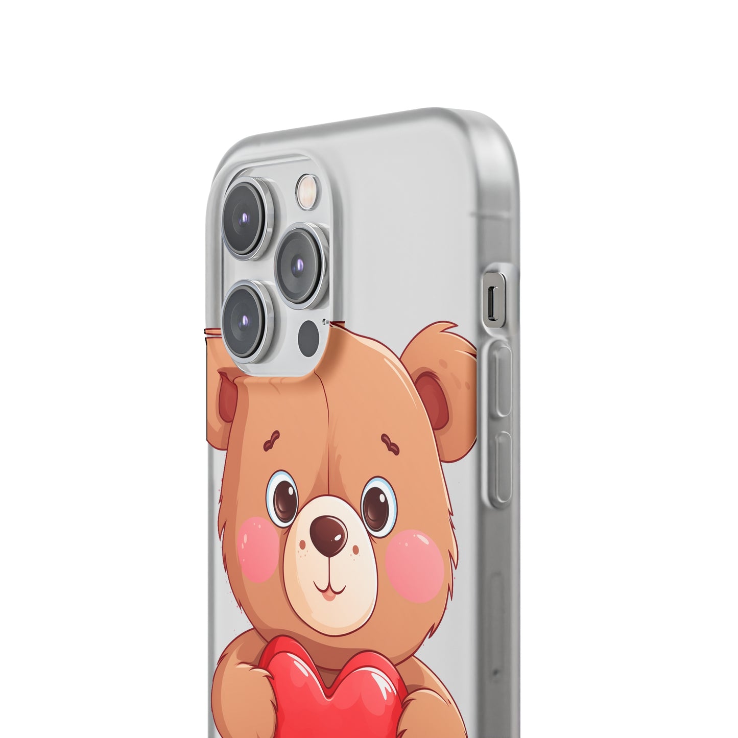 Teddy Bear Heart Phone Case - Flexi & Semi-Transparent - Valentine's Day