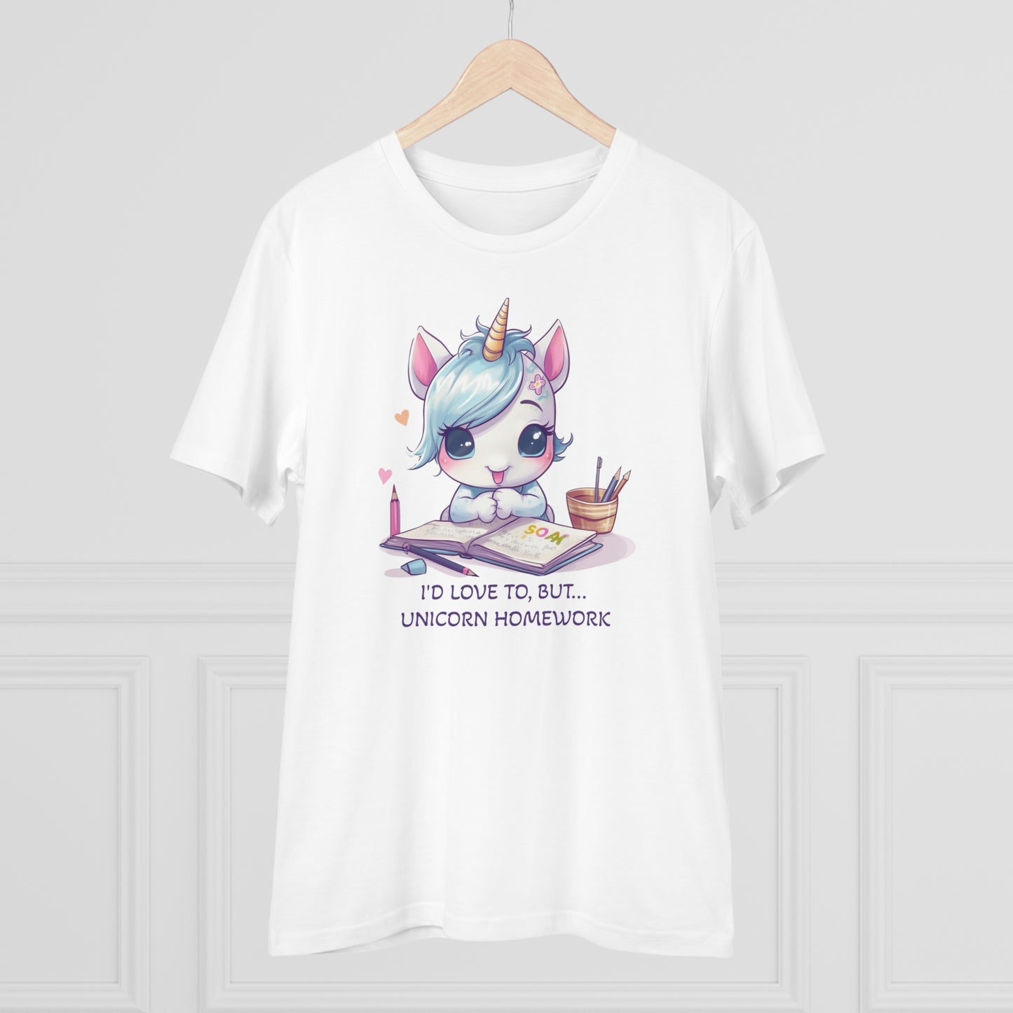 Cute Unicorn Homework T-Shirt - Unisex and Eco-Friendly Statement Tee