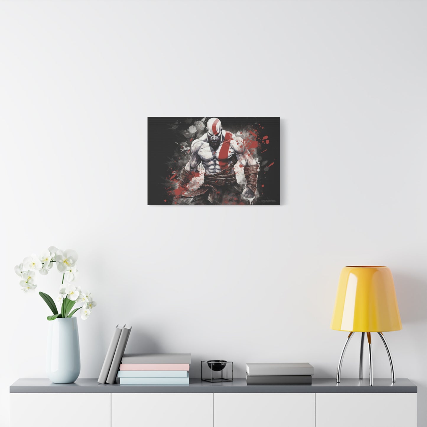 Kratos Canvas - Showcase the Fierce Warrior in Artistic Splendor - God of War