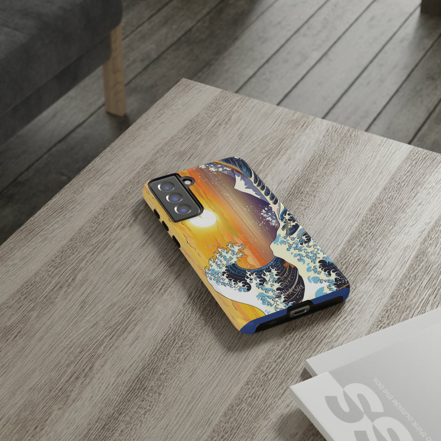 Sunset Big Wave tough Phone Case - Embrace the Majestic Hokusai Style in Your Hands