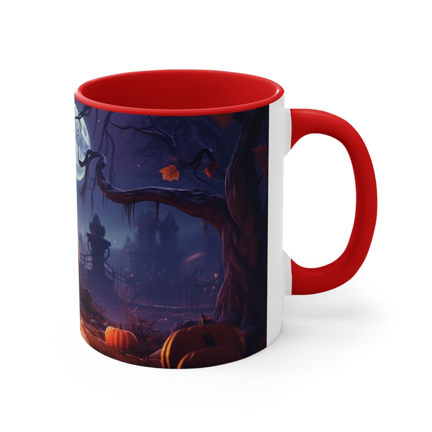 Evil Jack-o-lantern 11 oz Bicolor Mug: Halloween Cemetery Special