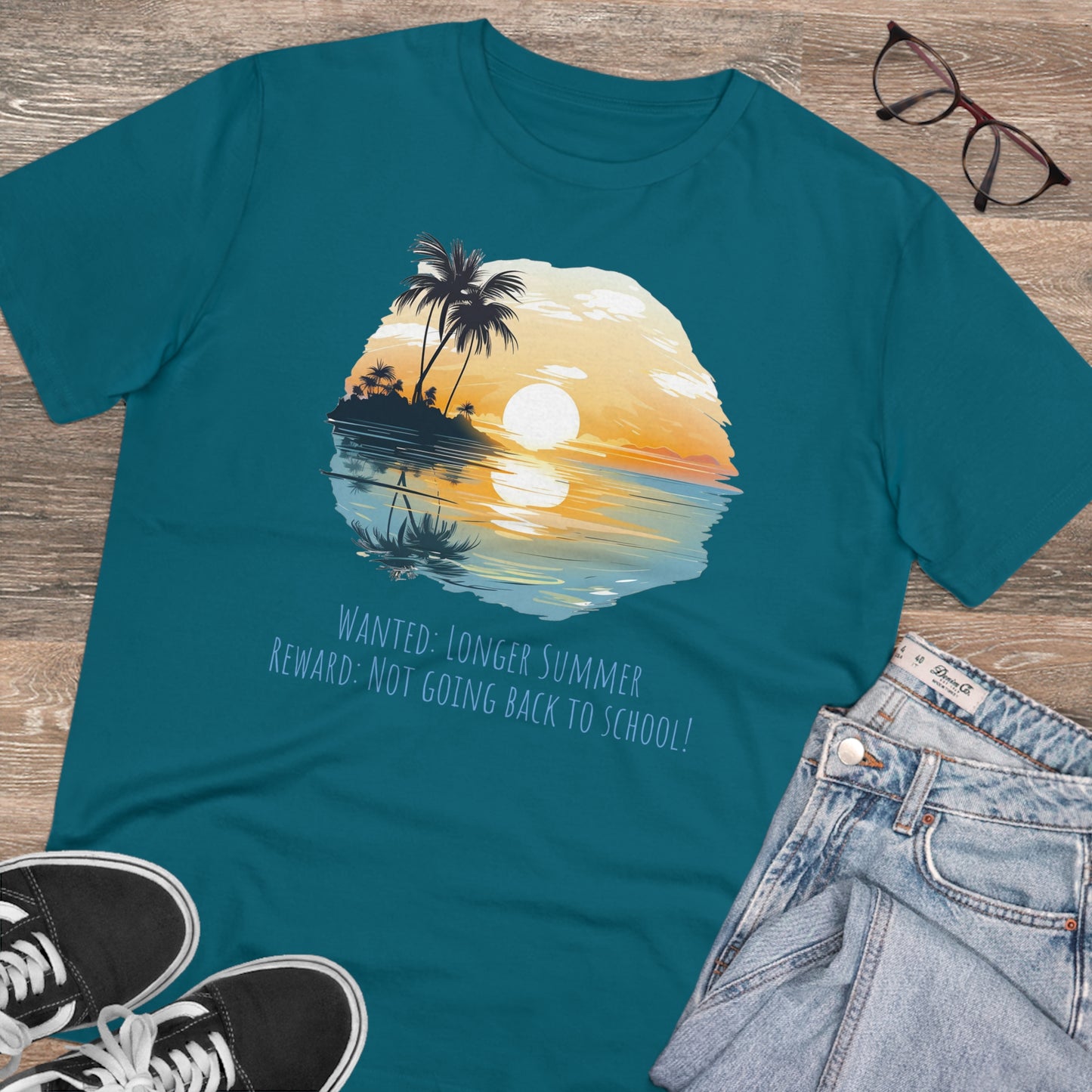 Eco-Friendly Sunset Beach T-shirt : Longer Summer Plea