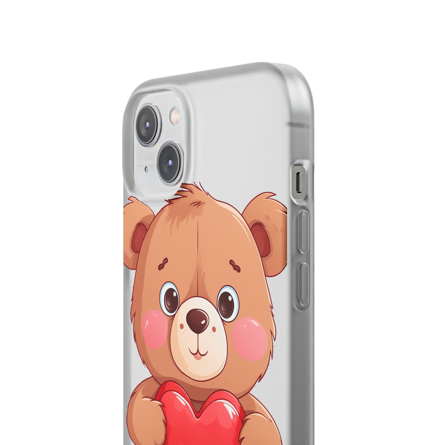 Teddy Bear Heart Phone Case - Flexi & Semi-Transparent - Valentine's Day