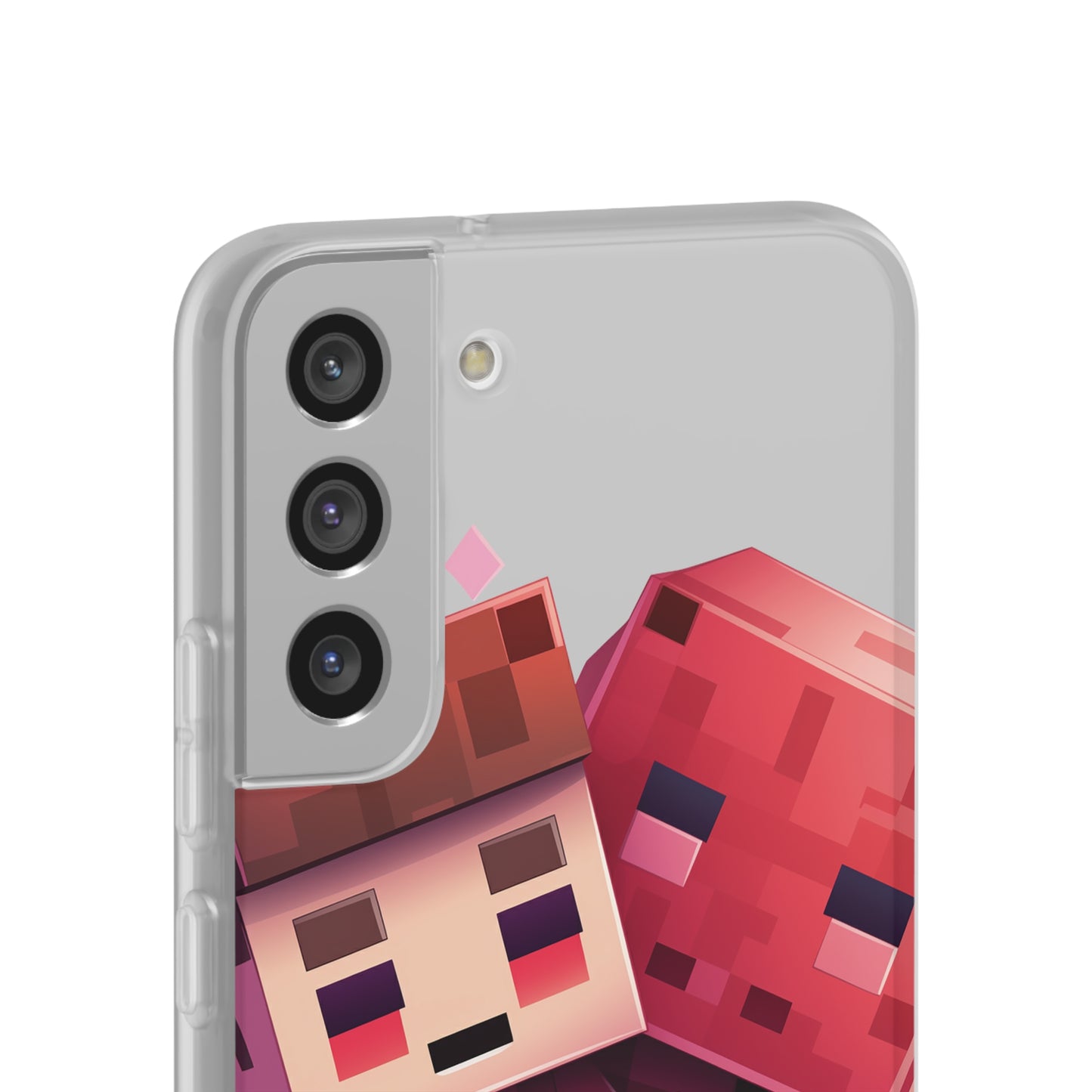 Minecraft-Style Couple Phone Case - Flexi & Semi-Transparent Valentine's Edition