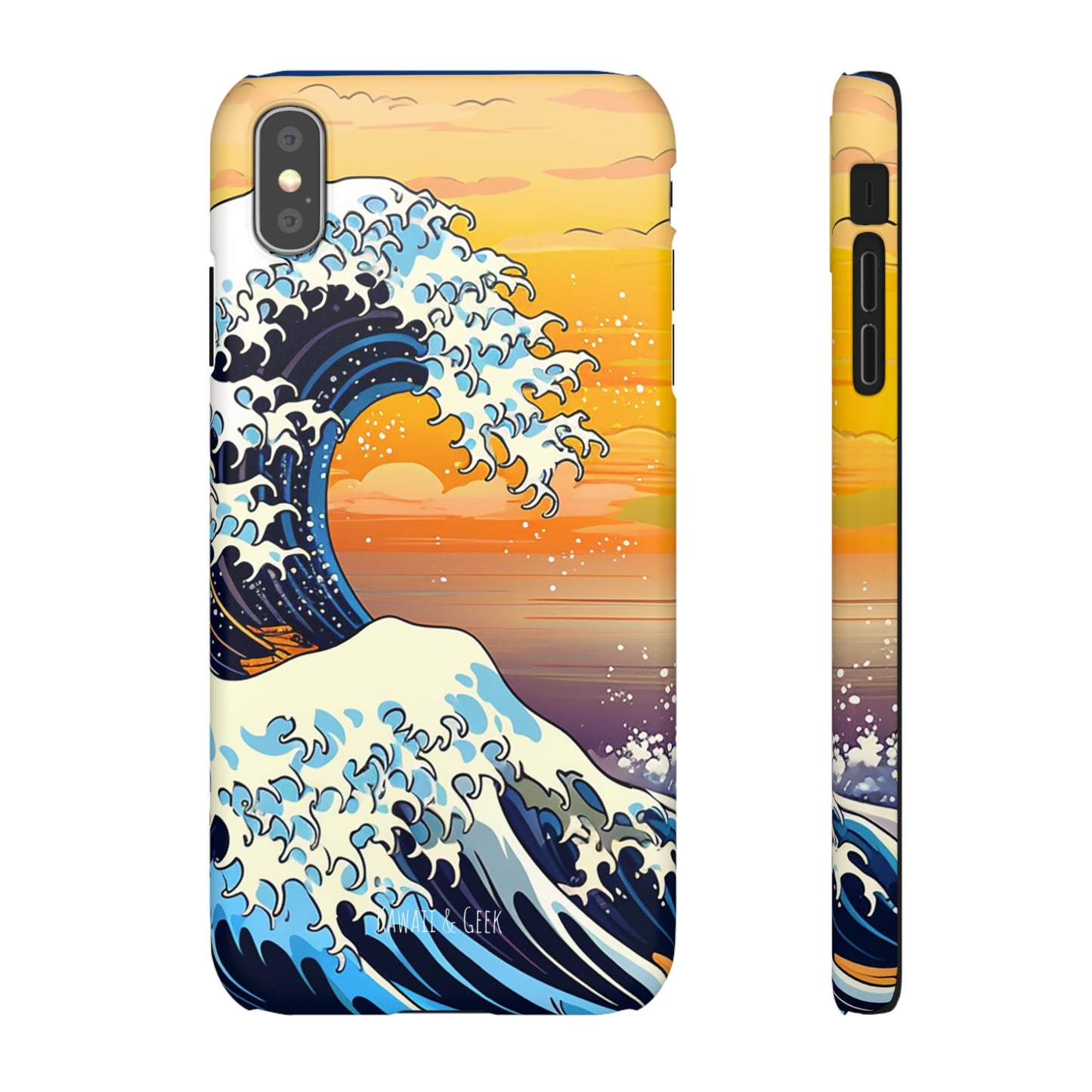 Sunset Big Wave Phone Case - Embrace the Majestic Hokusai Style in Your Hands