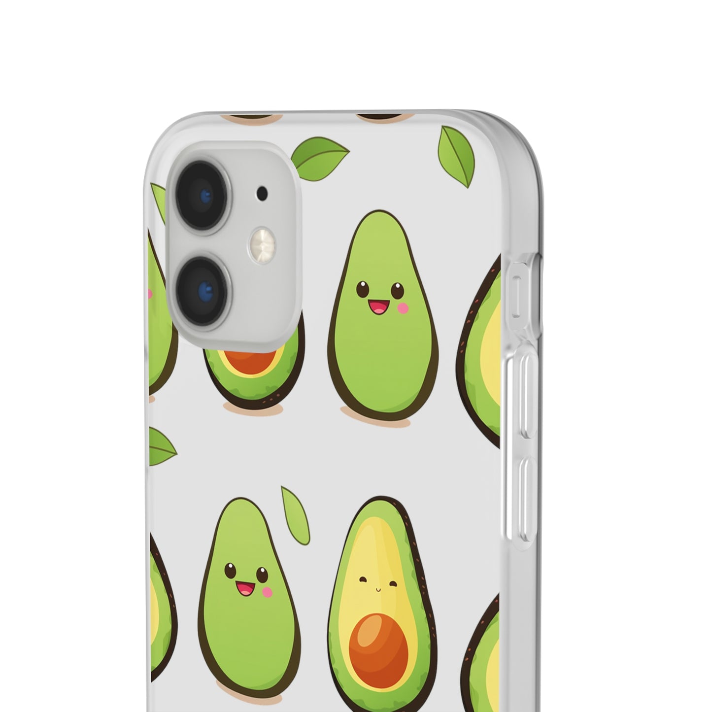 Cute Avocado Transparent Flexi Case: Perfect Blend of Style & Function