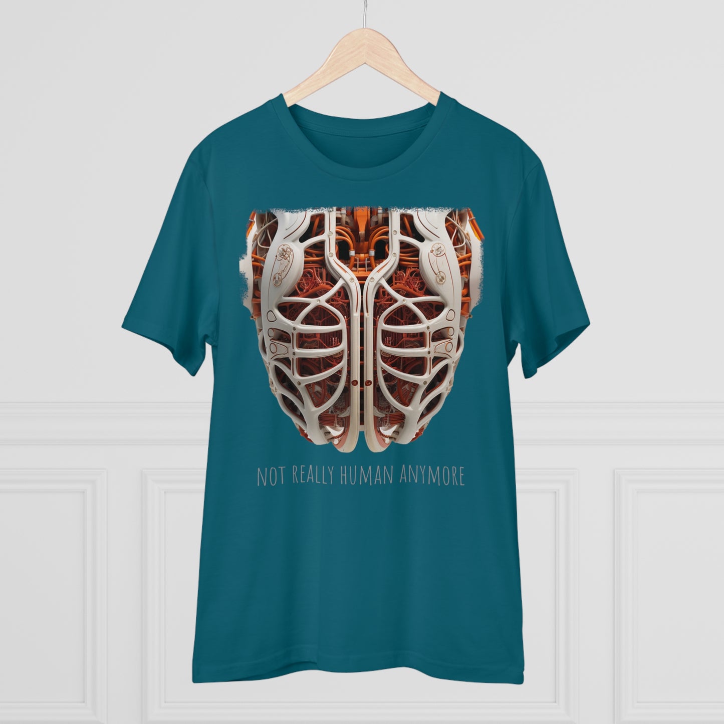 Eco-T-shirt: Cybernetic Chest "Not Really Human"