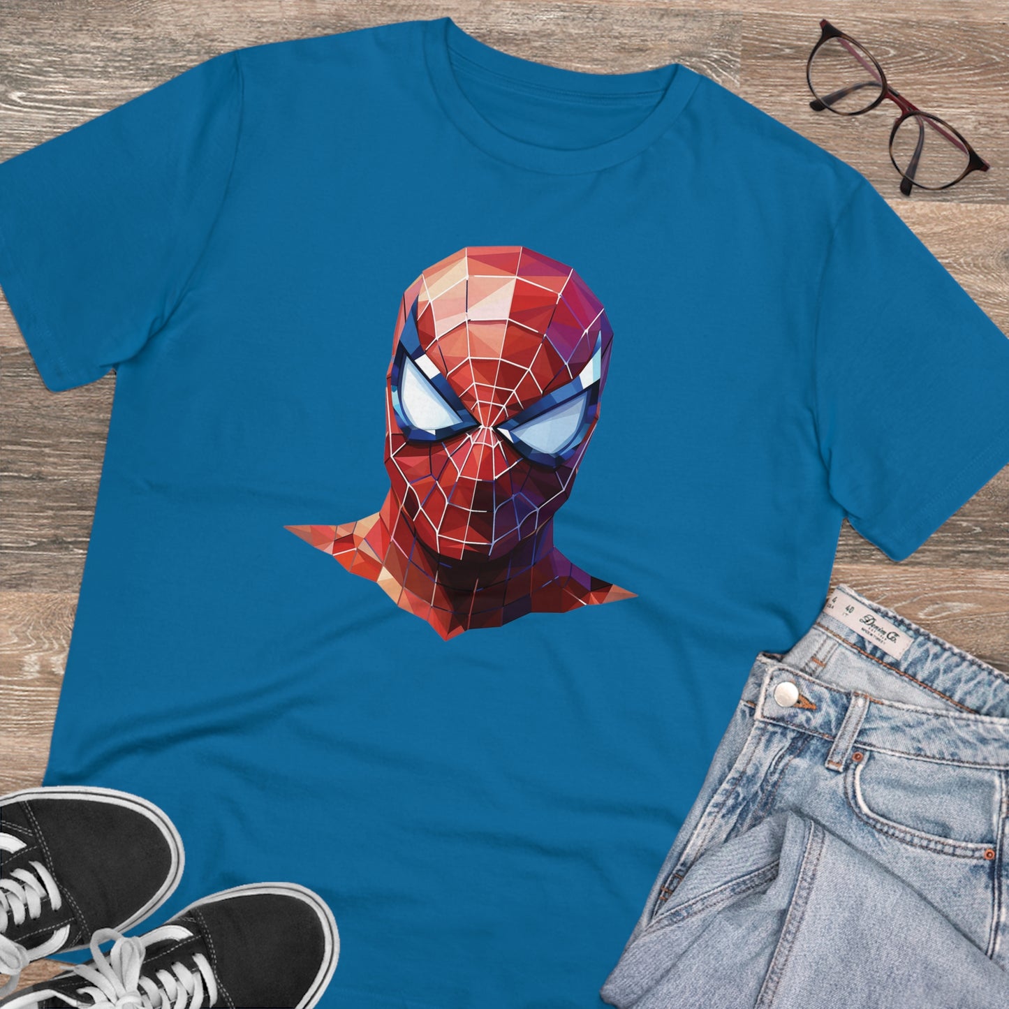 Spider-Man Polygonal Geometric T-Shirt - Swing into Stylish Adventure