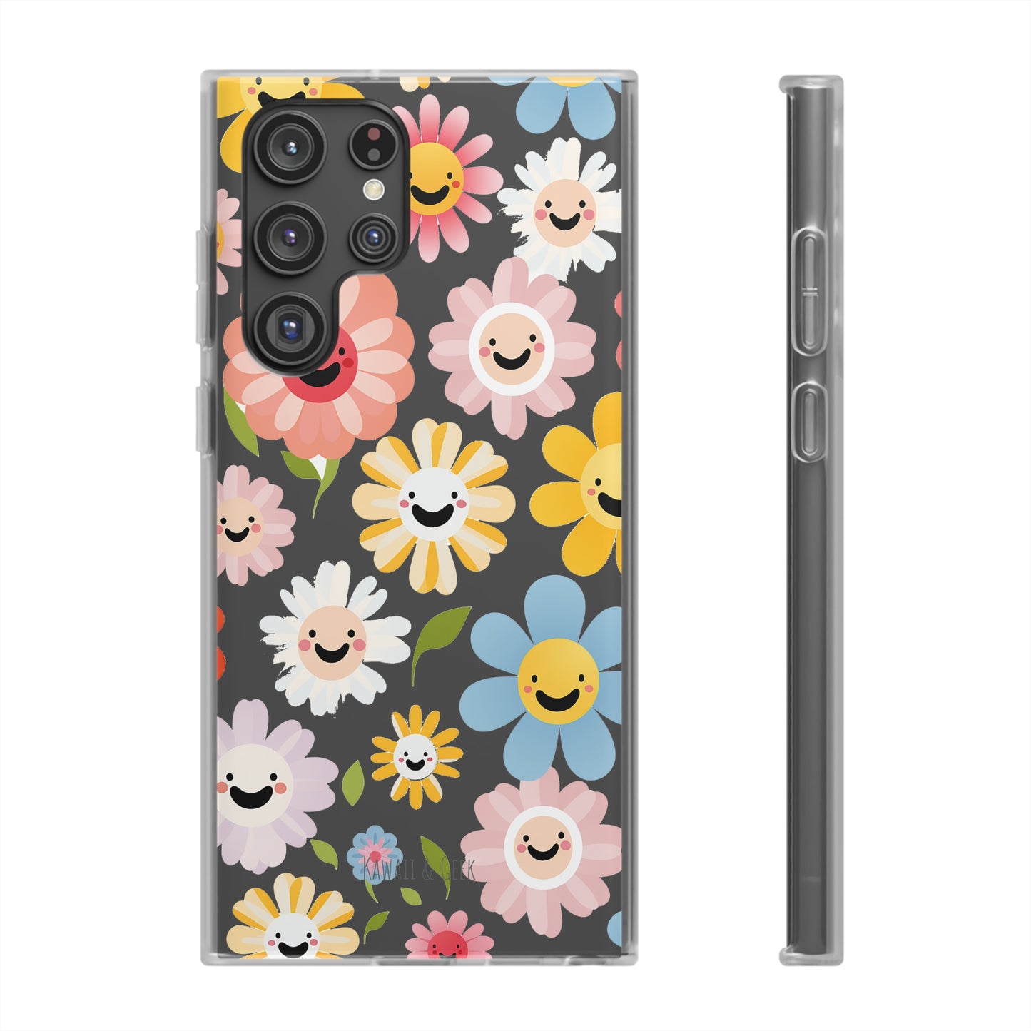 Kawaii Flowers Flexi Transparent Phone Case