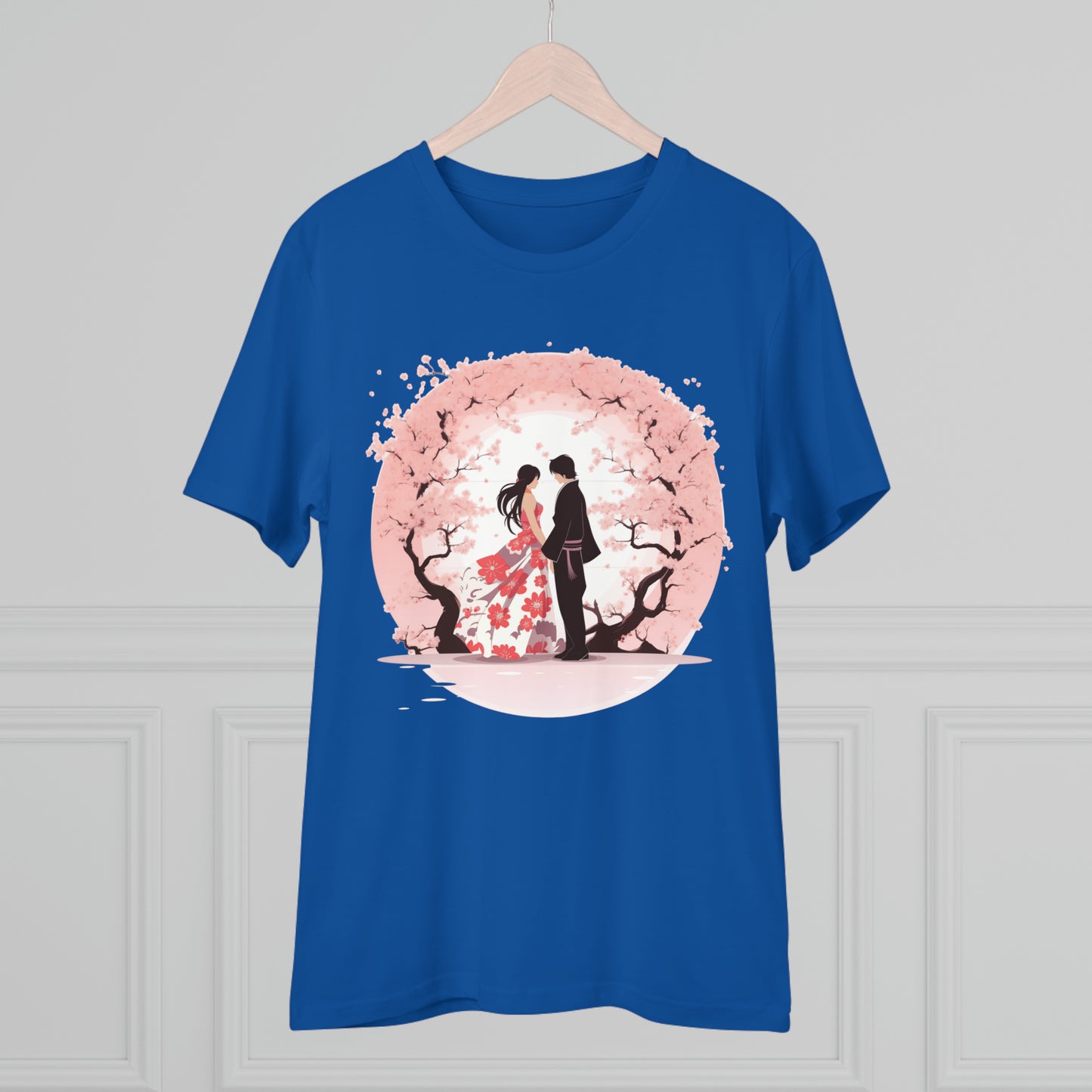 Cherry Blossom Romance T-shirt - Japanese Couple Design - Valentine's Day Special