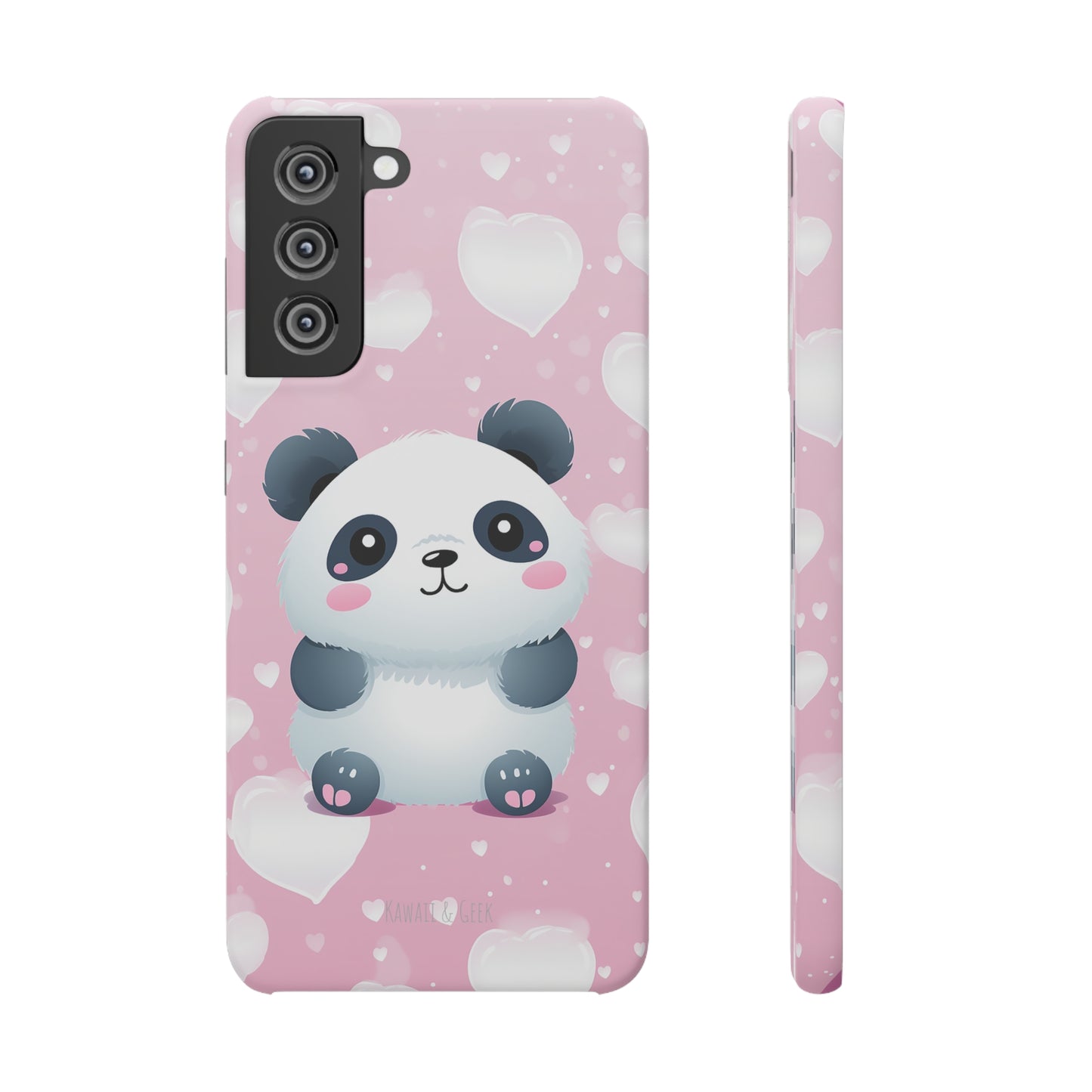 Cute Panda & Hearts Premium Phone Case