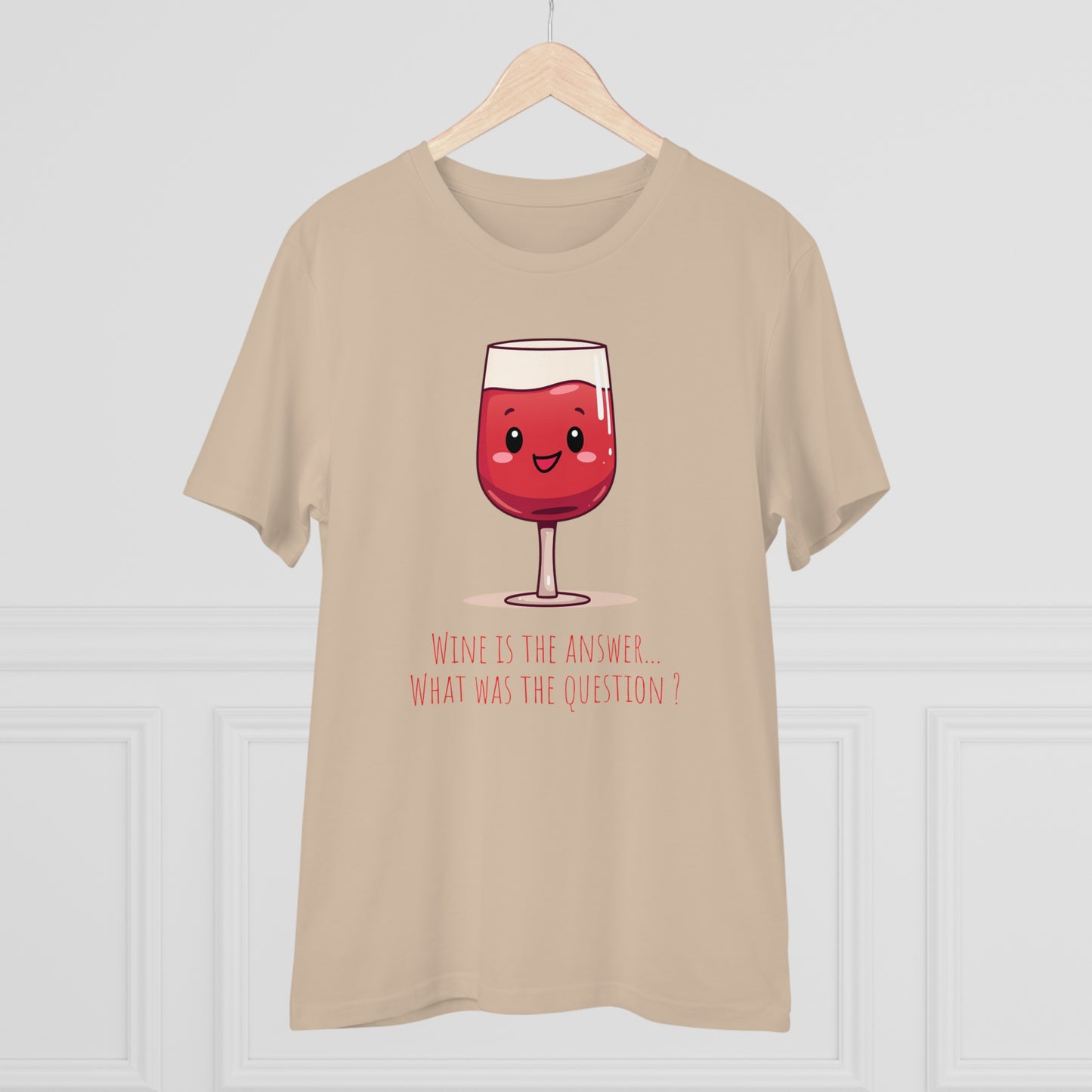 Eco-Friendly 'Wine is the Answer' T-Shirt - Cute Red Wine Design, Unisex