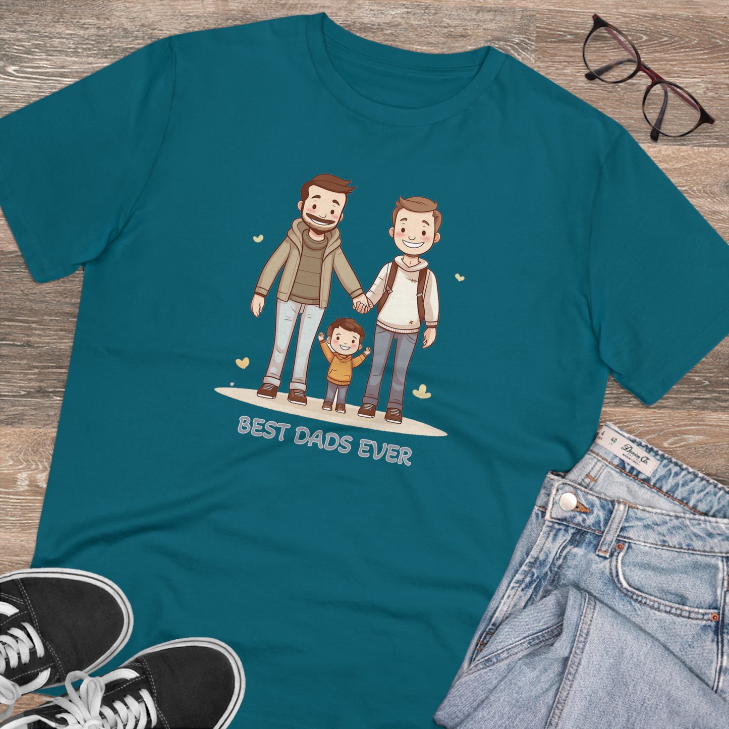 Best Dads Ever LGBT Father's Day T-Shirt - Celebrate Love, Family, and Sustainability