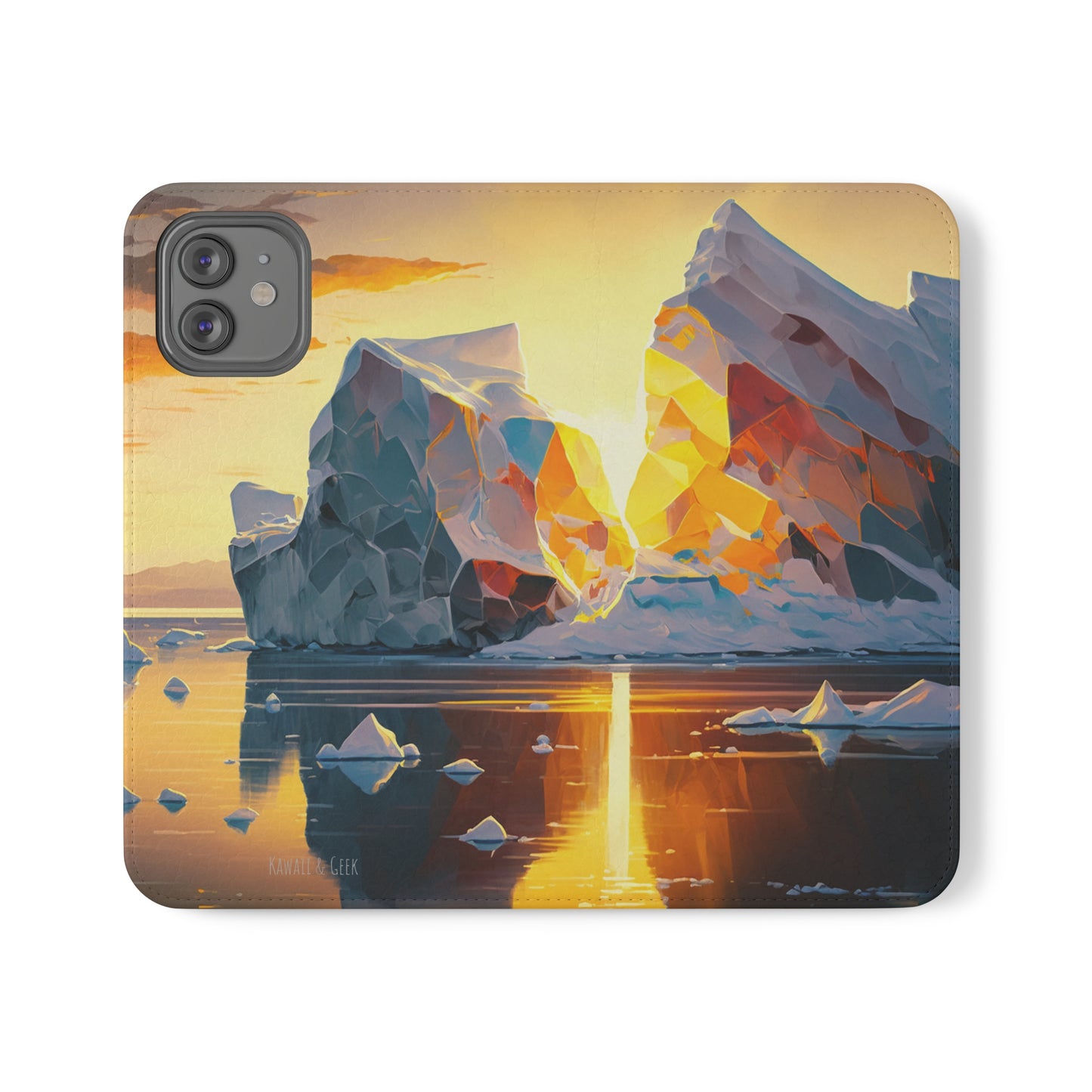 Arctic Landscape and Iceberg at Sunset Flip Phone Case - Capture the Serenity of Nature on Your Device