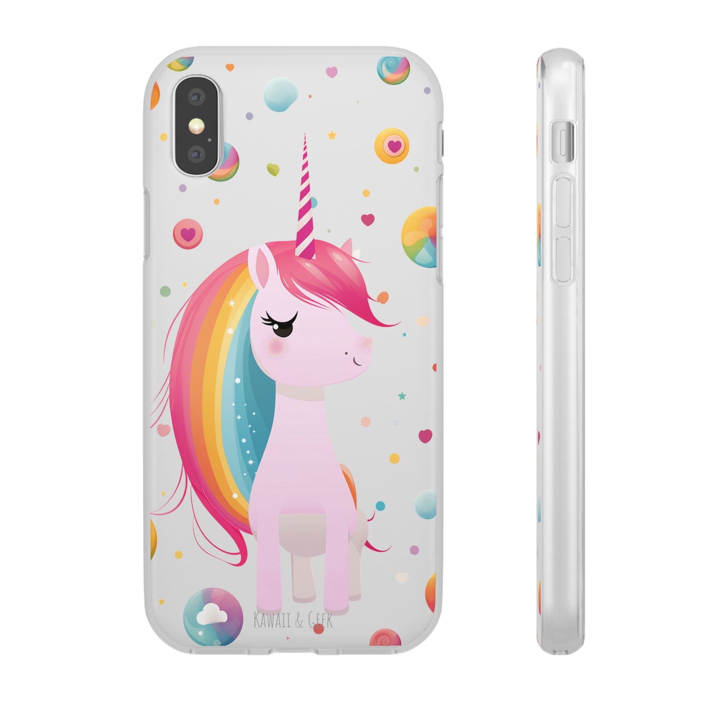 Kawaii Unicorn Flexi Transparent Phone Case