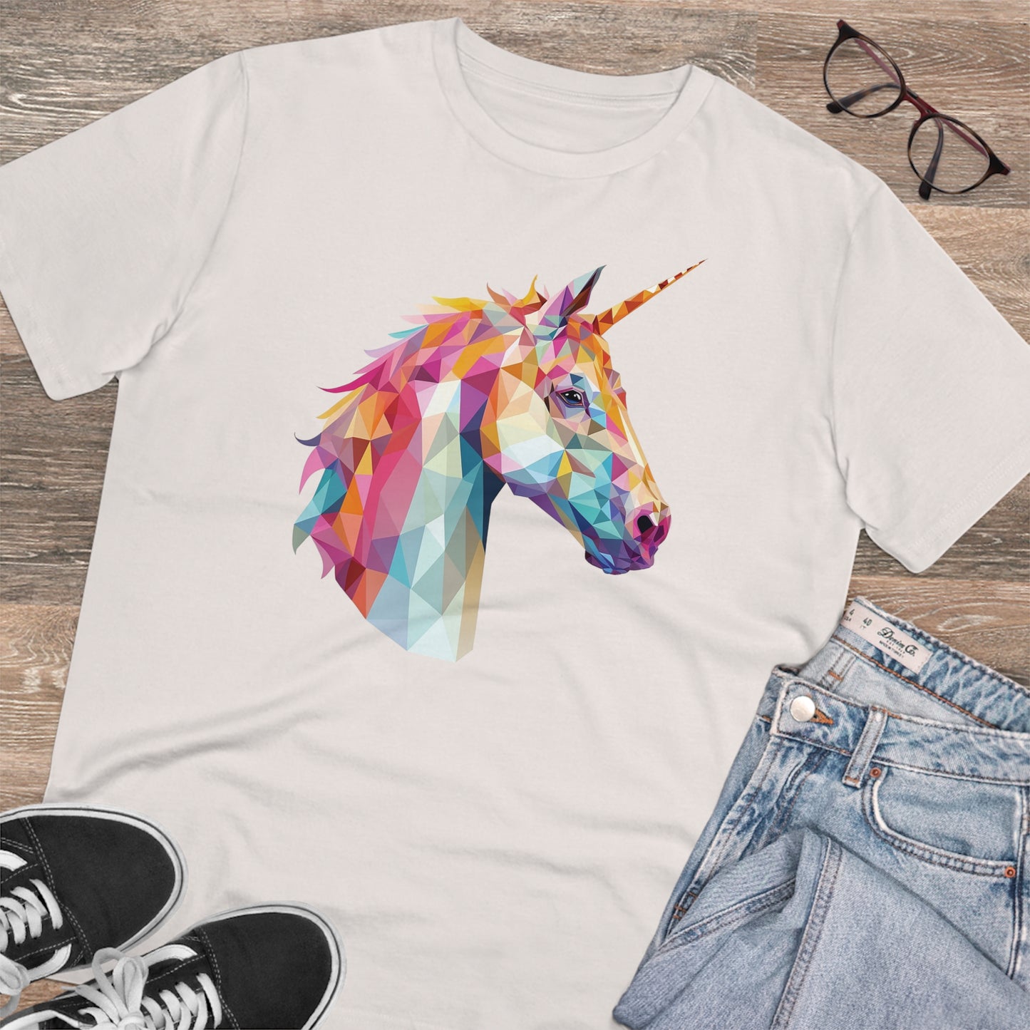 Unicorn Polygonal T-Shirt - Embrace Magical Elegance