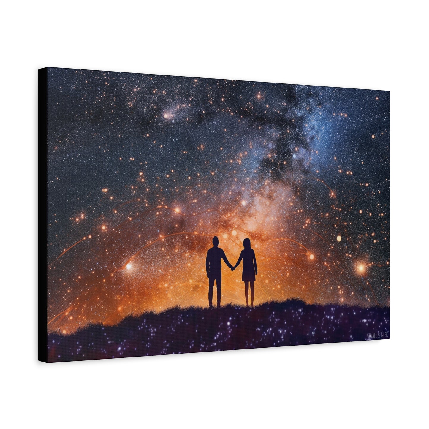 Lovers Night Sky Canvas - Capture the Magic of Love Beneath a Starlit Sky