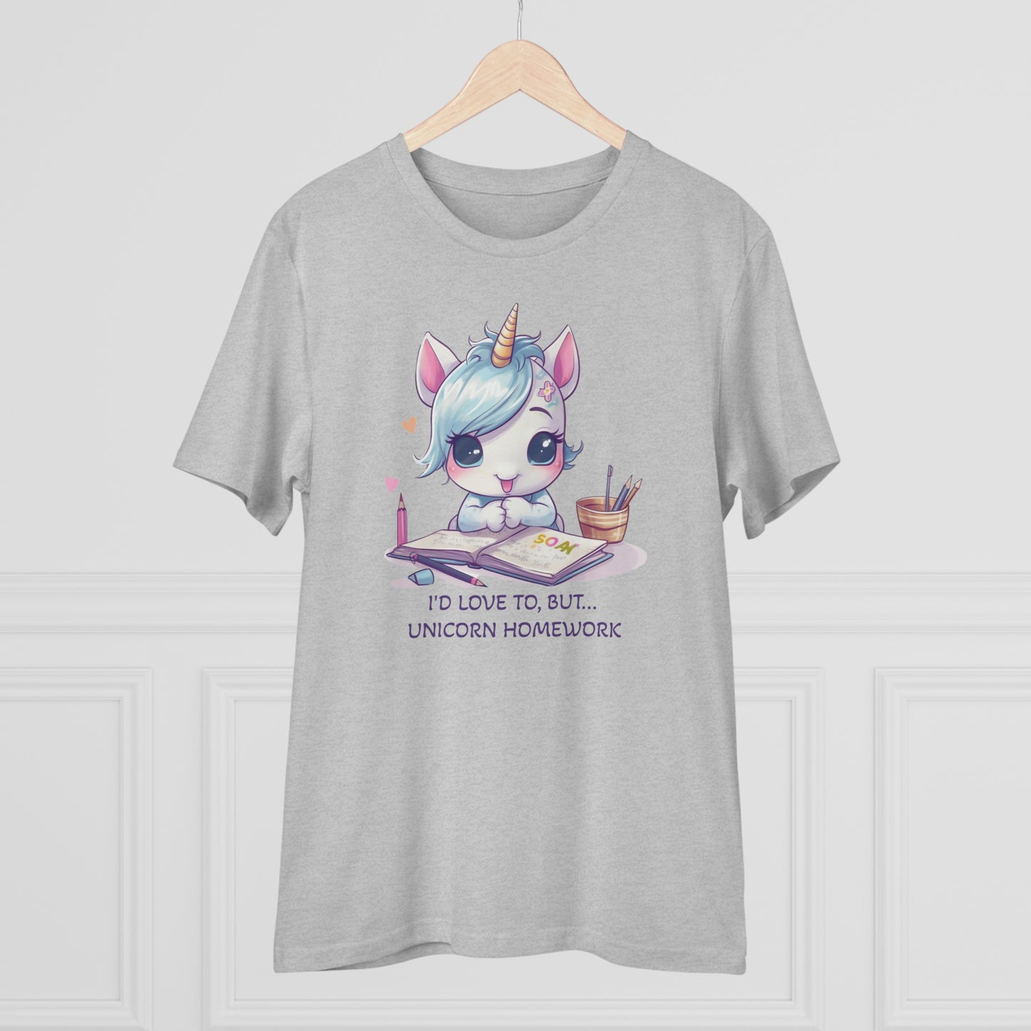 Cute Unicorn Homework T-Shirt - Unisex and Eco-Friendly Statement Tee