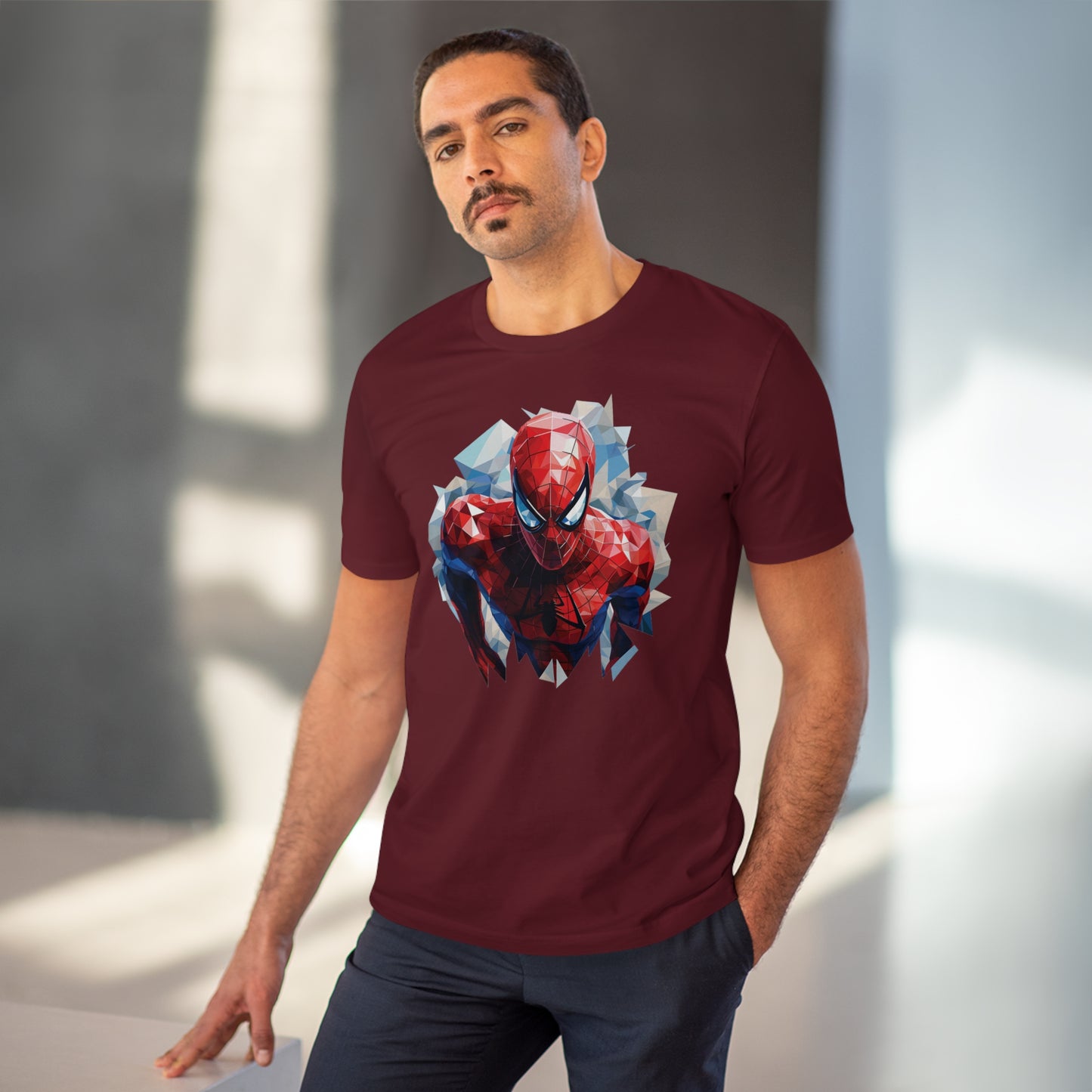 Spider-Man Polygonal Geometric T-Shirt - Swing into Stylish Adventure