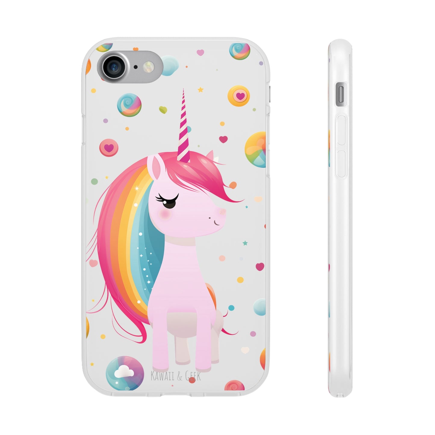 Kawaii Unicorn Flexi Transparent Phone Case