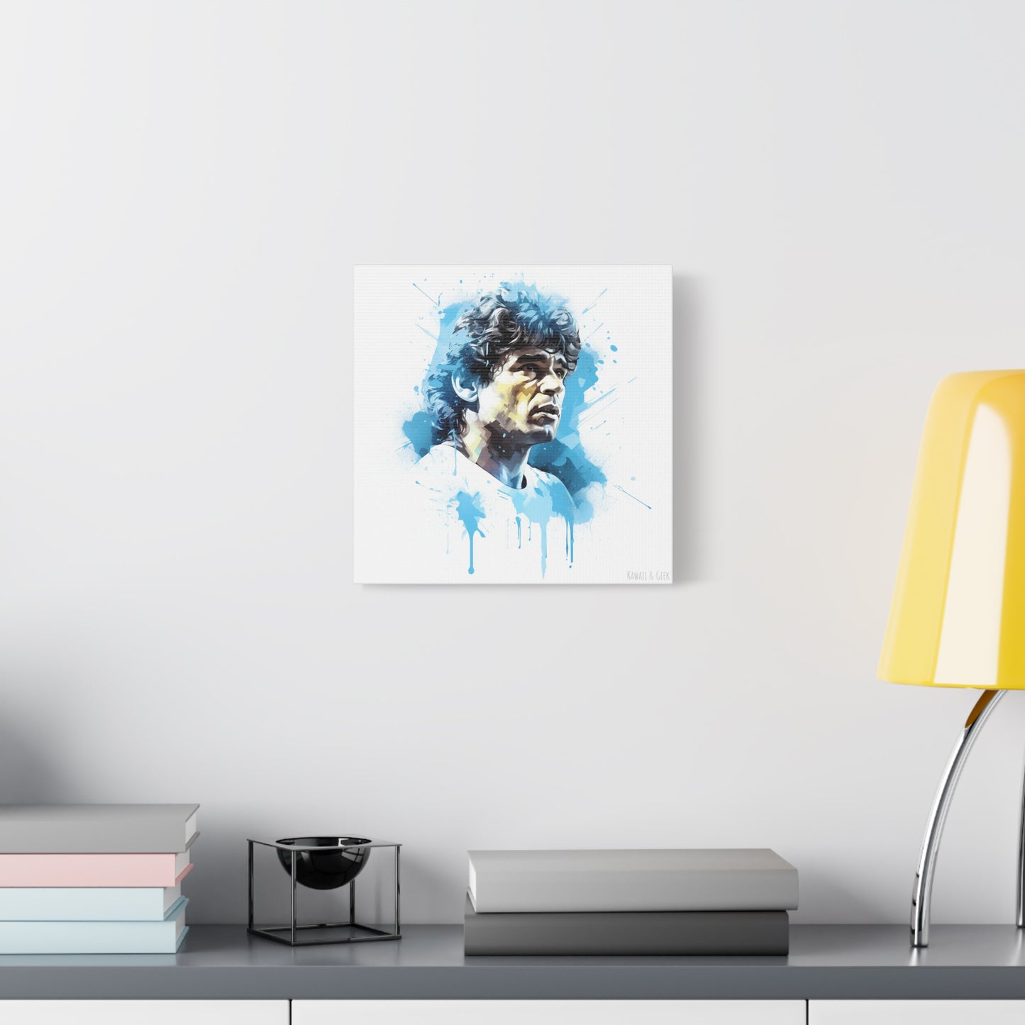 Diego Maradona Watercolor Mastery Cotton Canvas