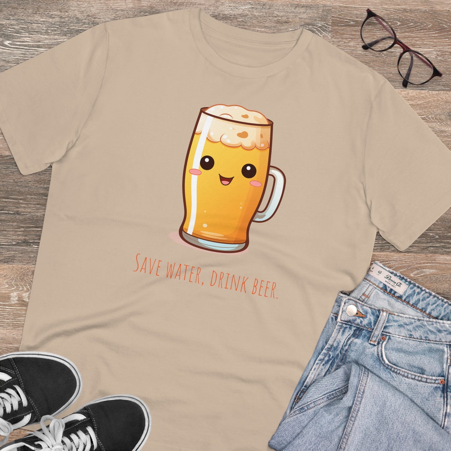 Eco-Friendly Unisex Beer T-Shirt - 'Save Water, Drink Beer'