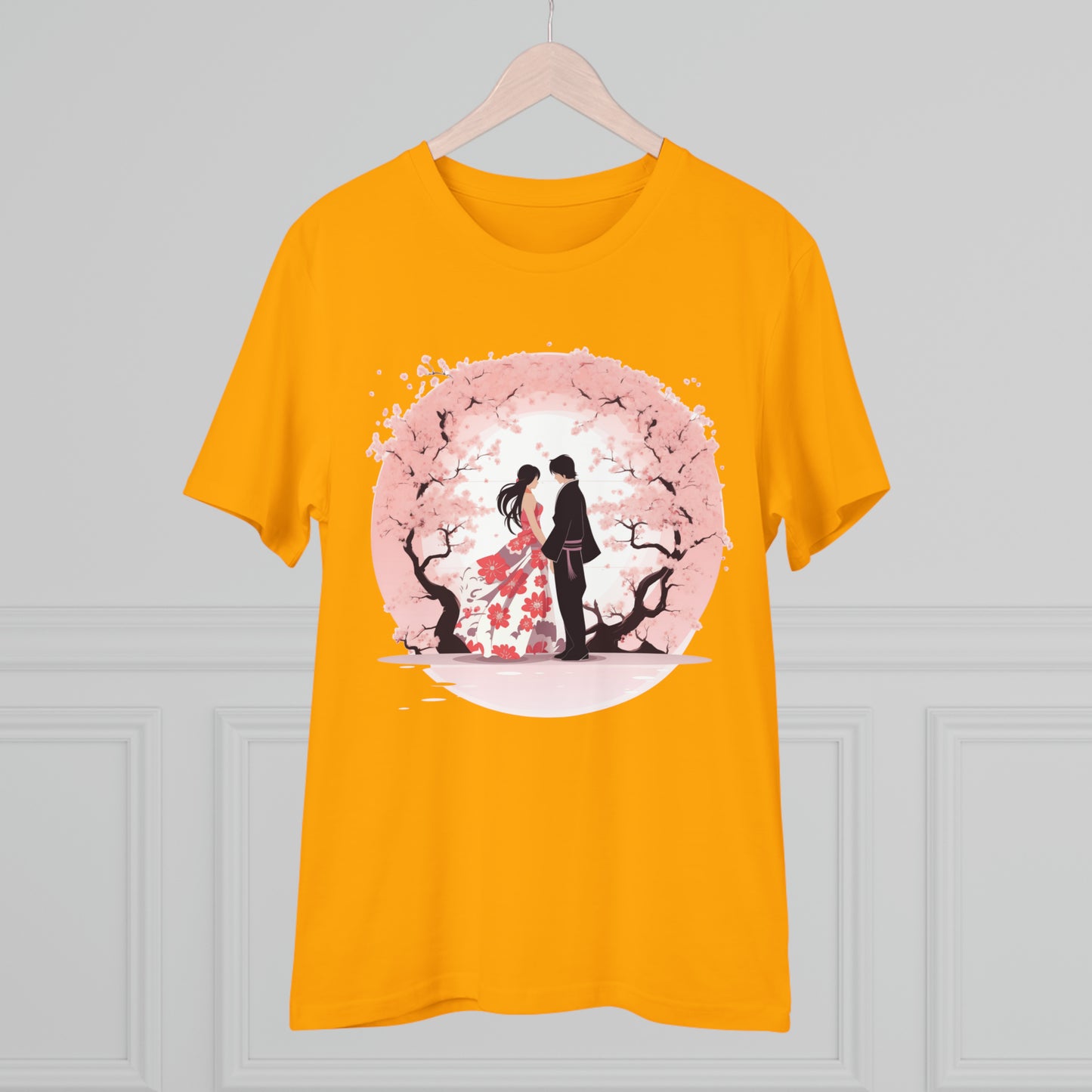 Cherry Blossom Romance T-shirt - Japanese Couple Design - Valentine's Day Special