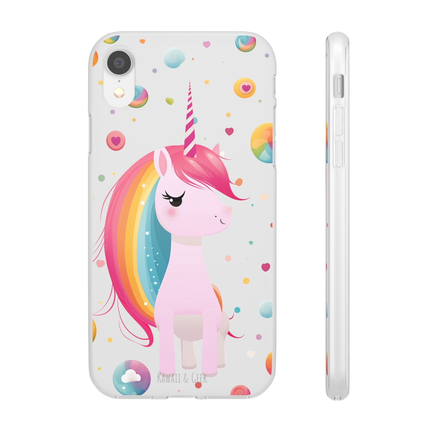 Kawaii Unicorn Flexi Transparent Phone Case