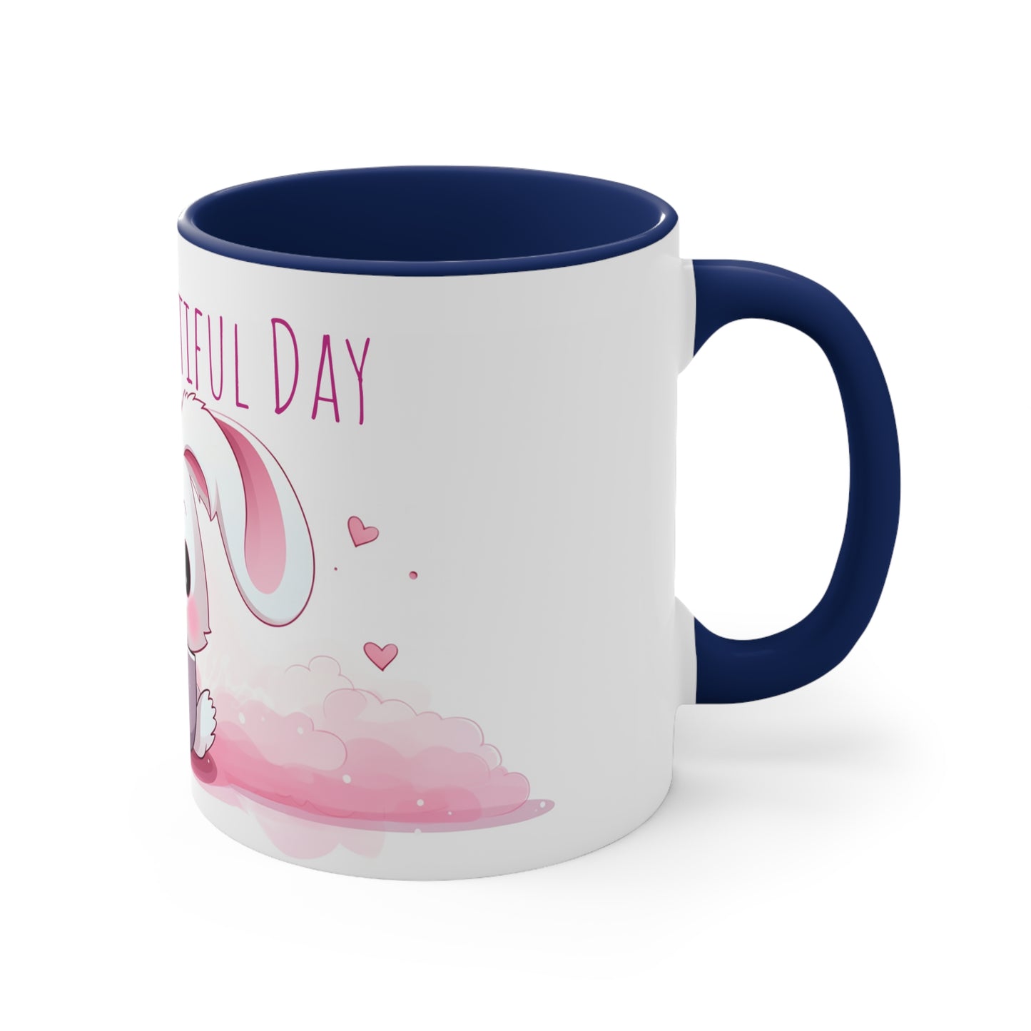 Kawaii Bunny Coffee Mug : "Hoppy Brew-tiful Day"