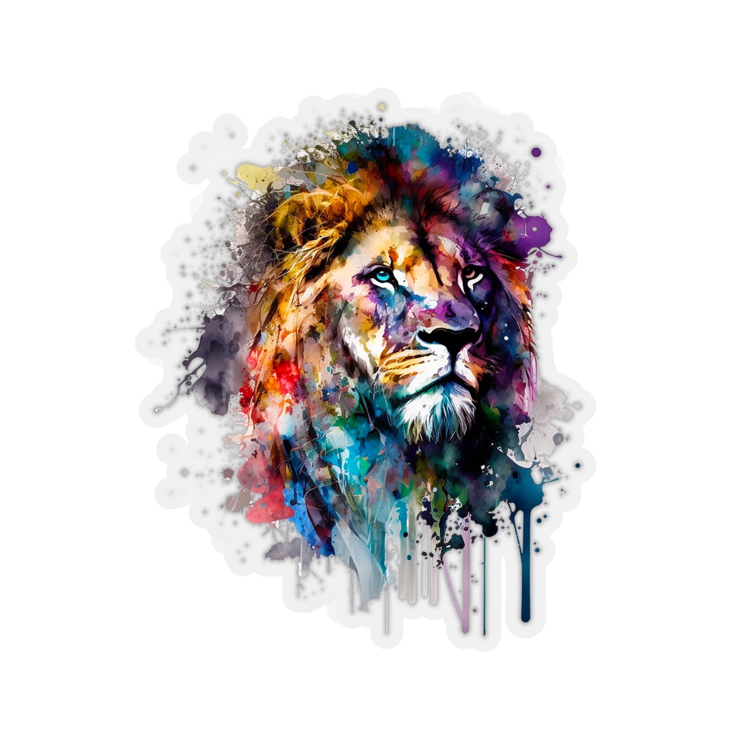 Watercolor Lion Sticker - Add Some Majestic and Unique Style to Your Tech